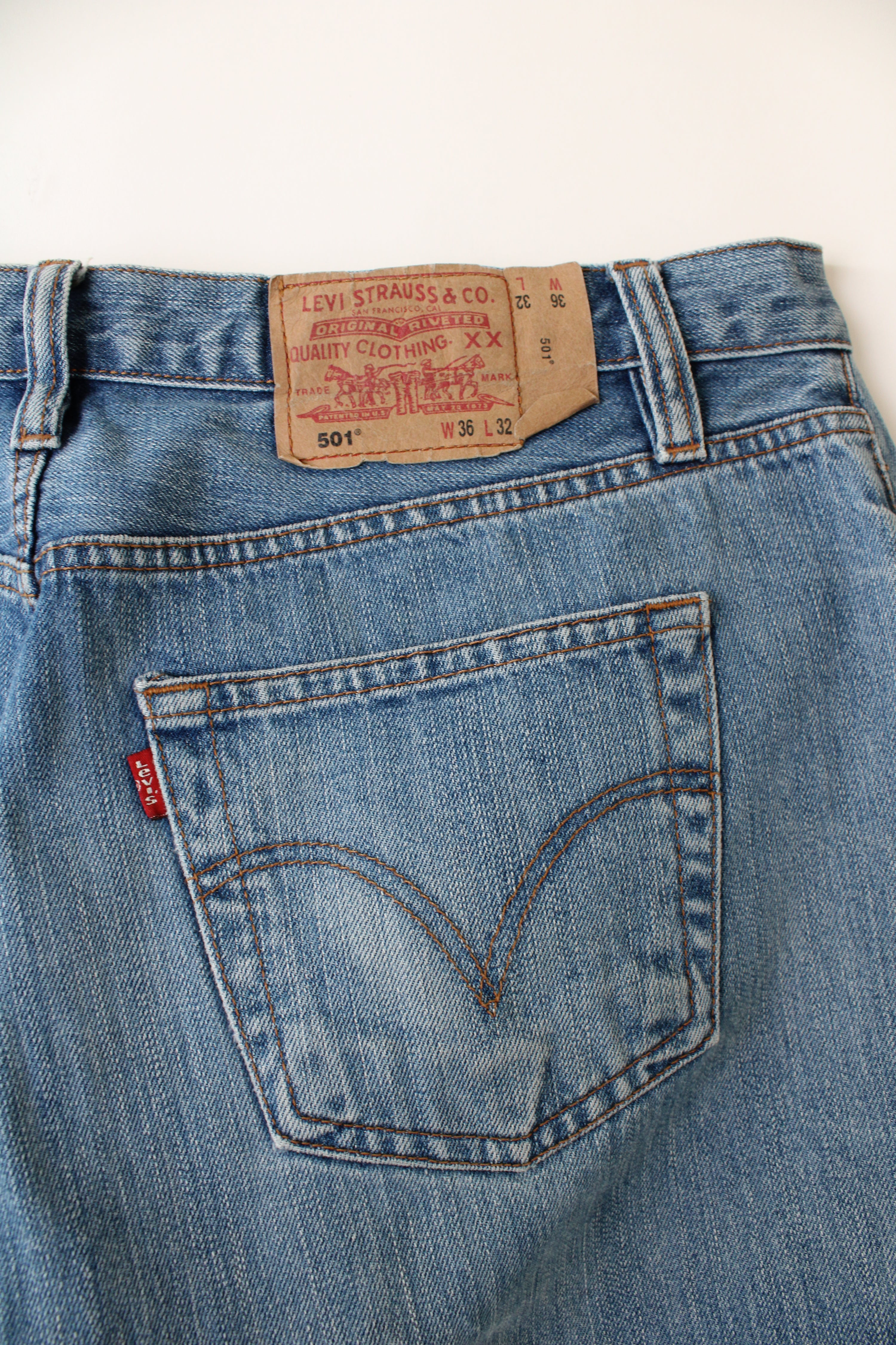 LEVIS 501 VINTAGE MEDIUM WASH JEANS - W36