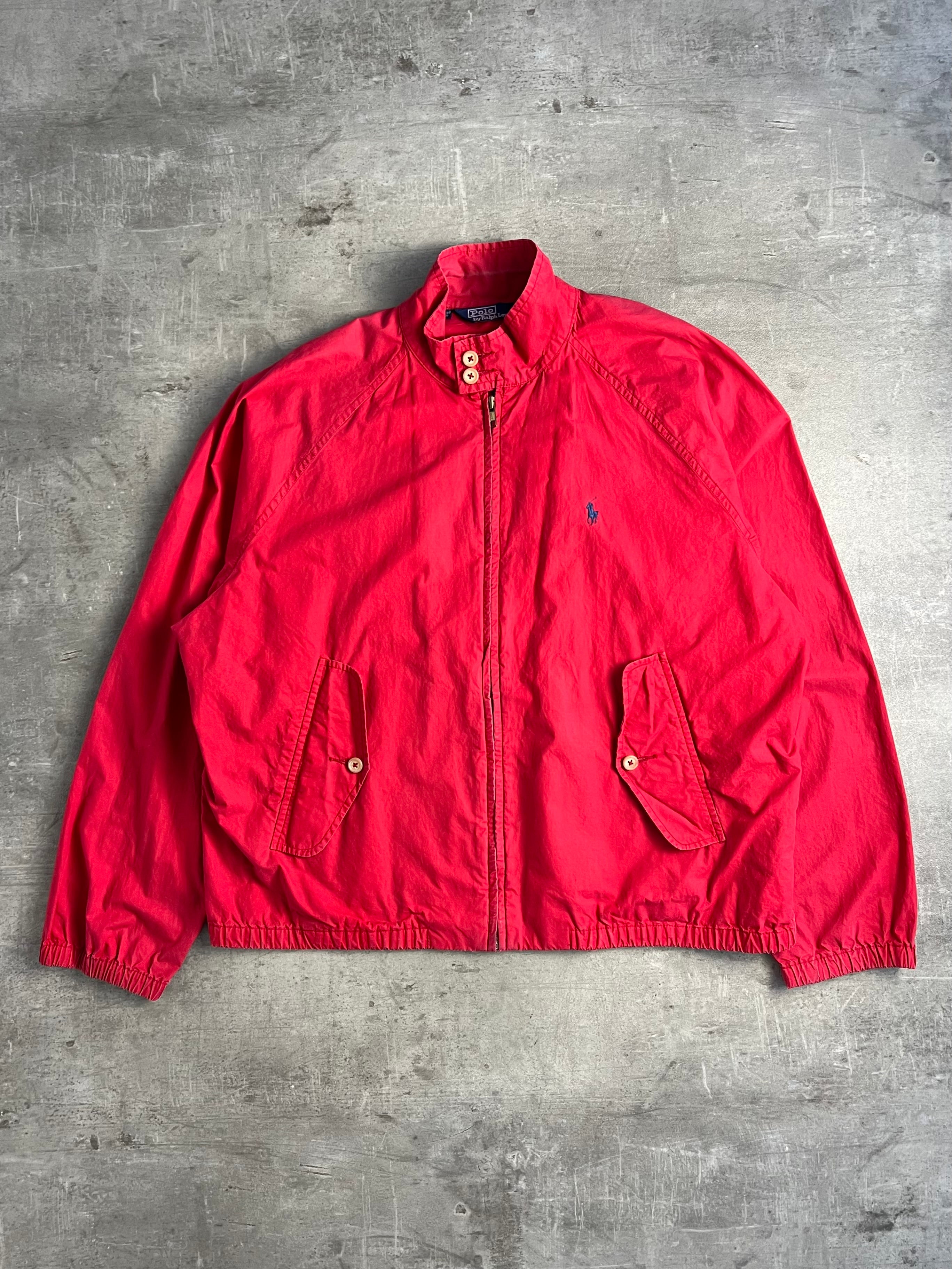 RALPH LAUREN COTTON HARRINGTON JACKET RED - MEDIUM