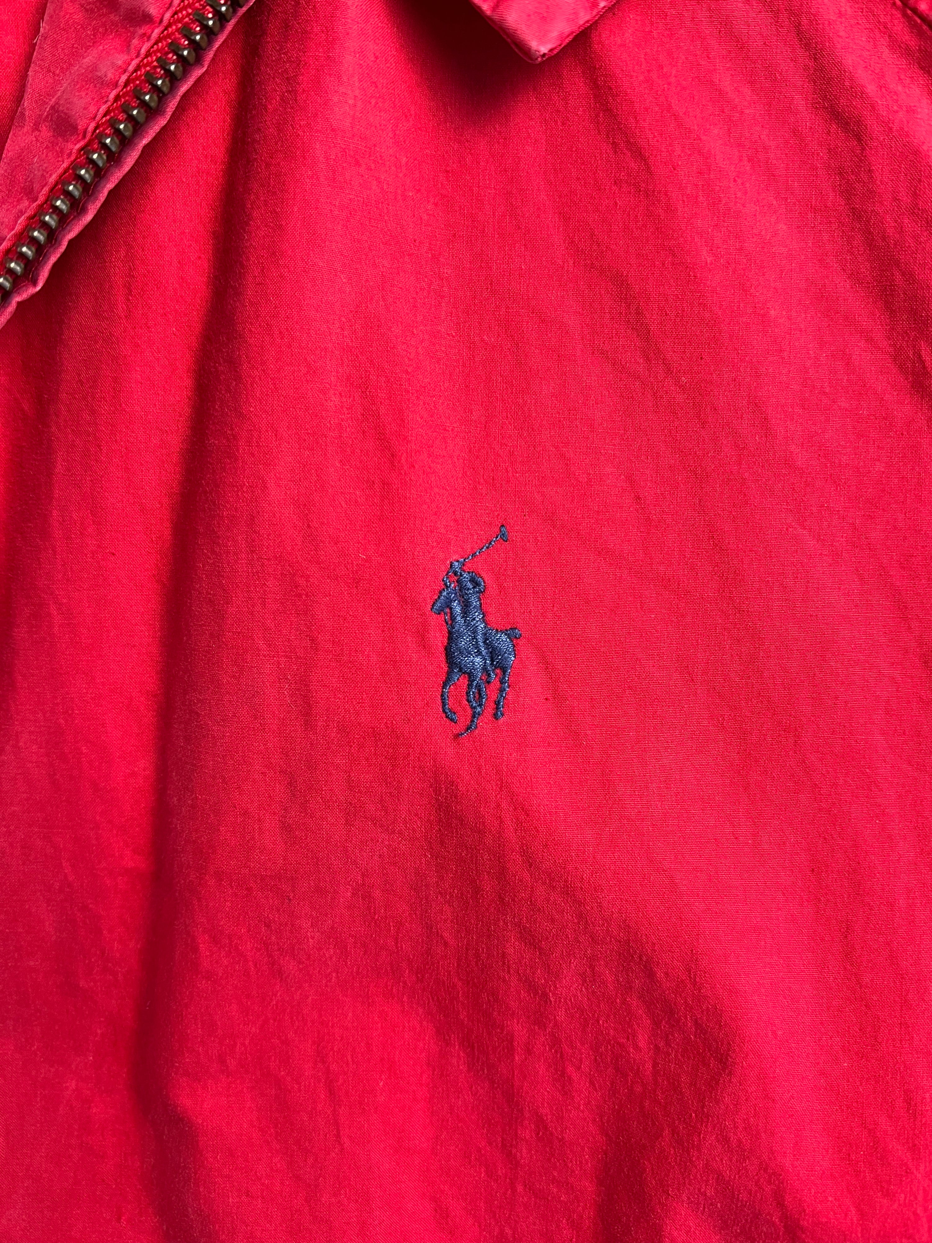 RALPH LAUREN COTTON HARRINGTON JACKET RED - MEDIUM