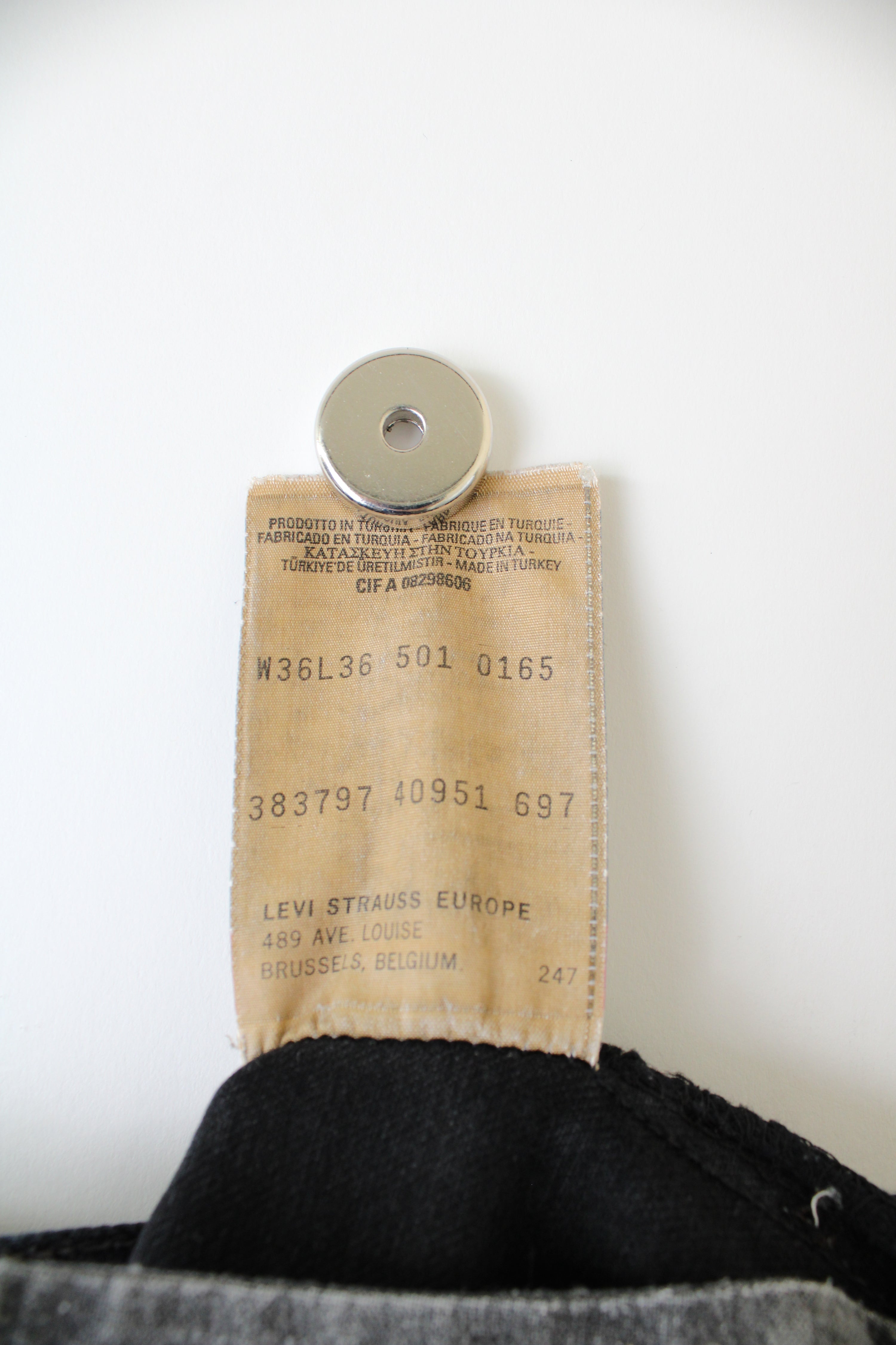 LEVIS 501 VINTAGE JEANS BLACK - W36