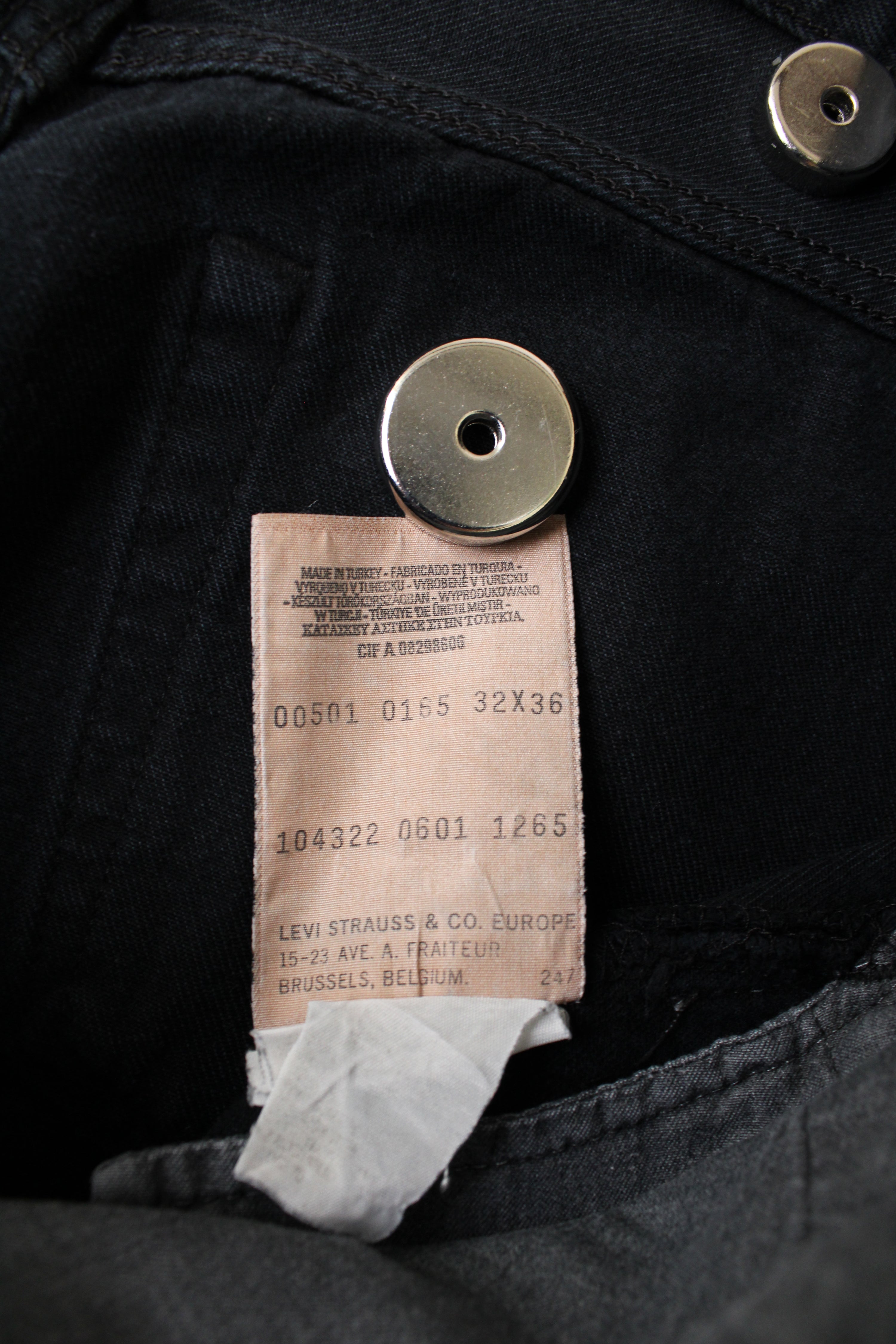 LEVIS 501 VINTAGE JEANS BLACK - W32
