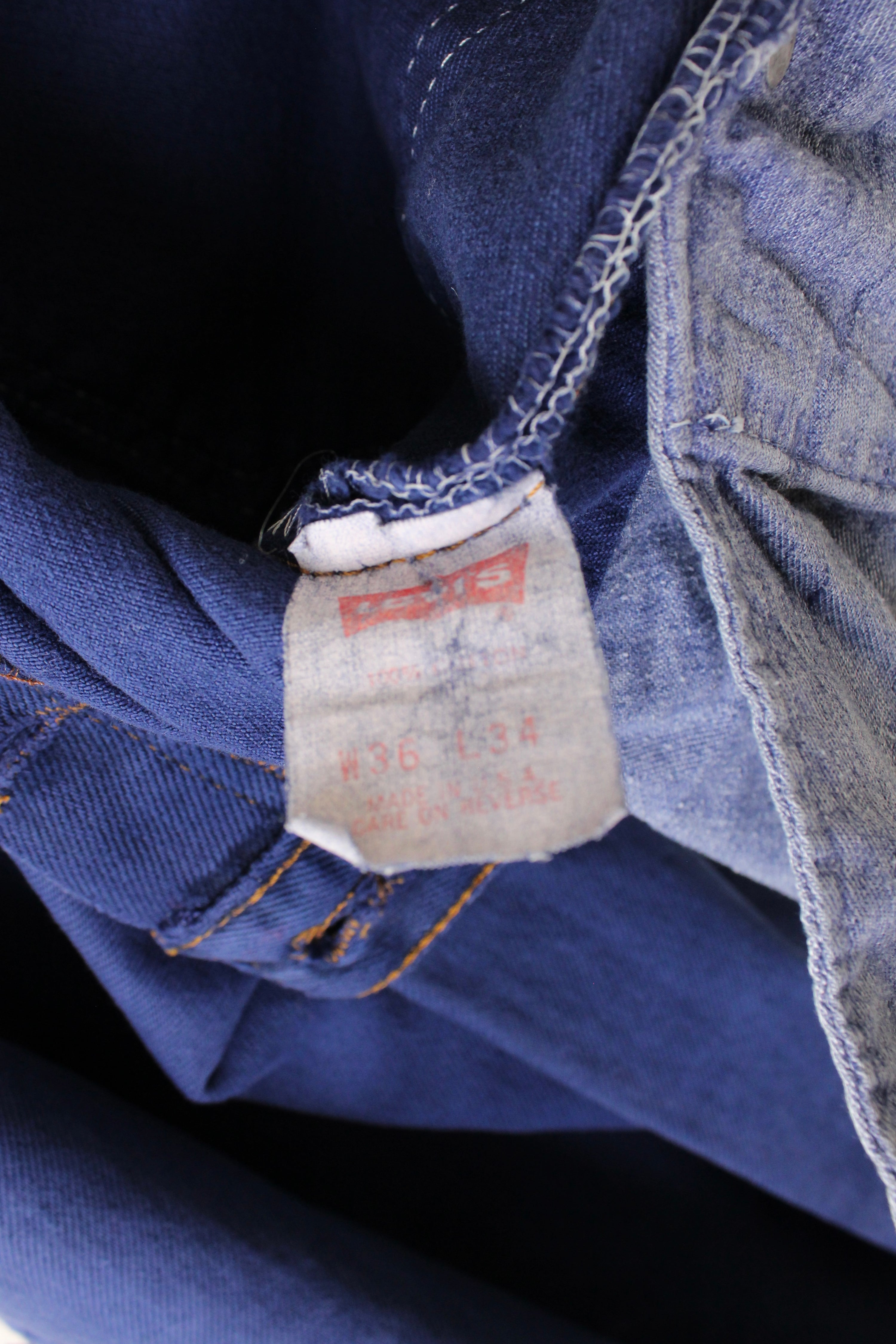 LEVIS 501 VINTAGE INDIGO BLUE JEANS MADE IN USA - W36