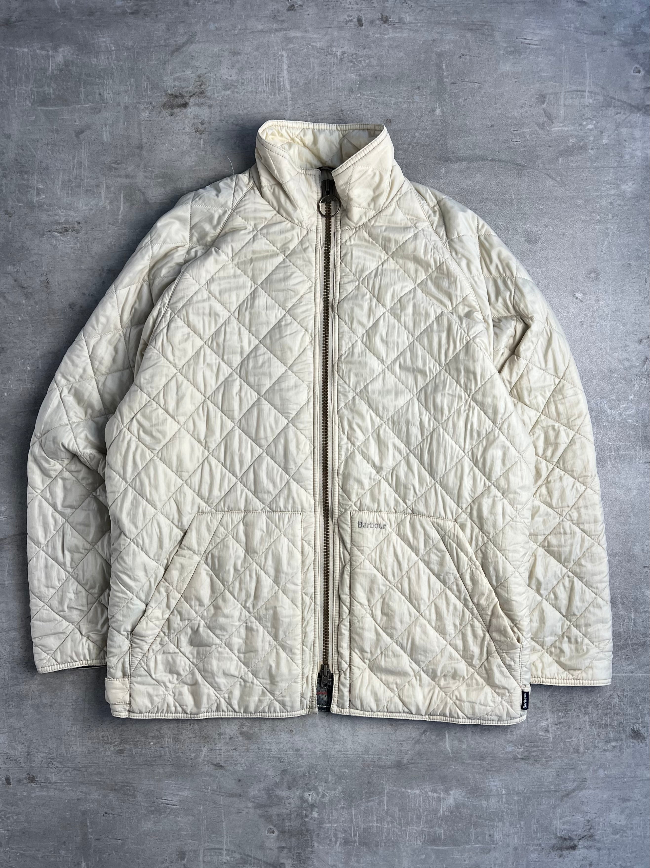 BARBOUR QUILTED JACKET CREAM WHITE - MEDIUM