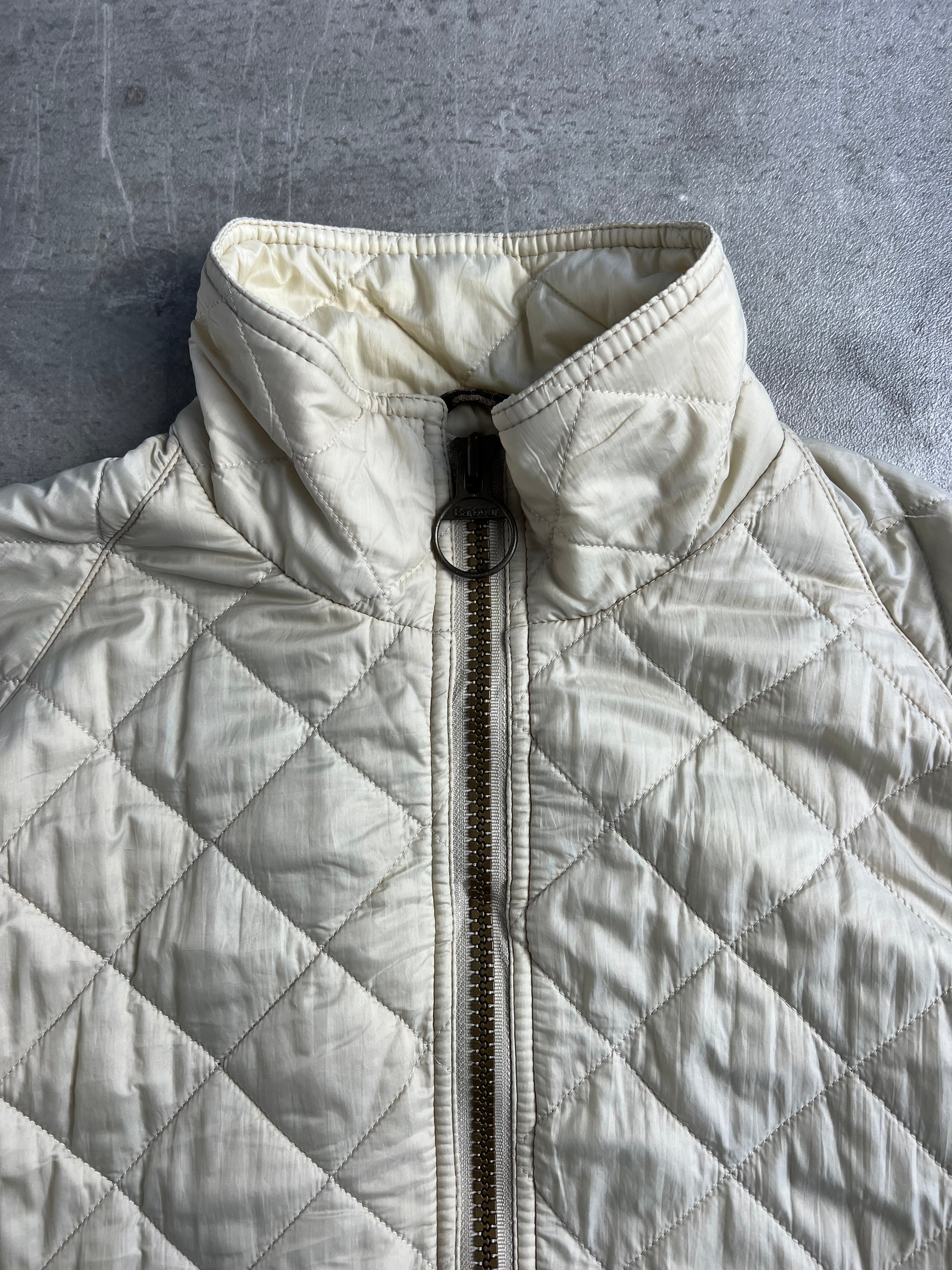 BARBOUR QUILTED JACKET CREAM WHITE - MEDIUM