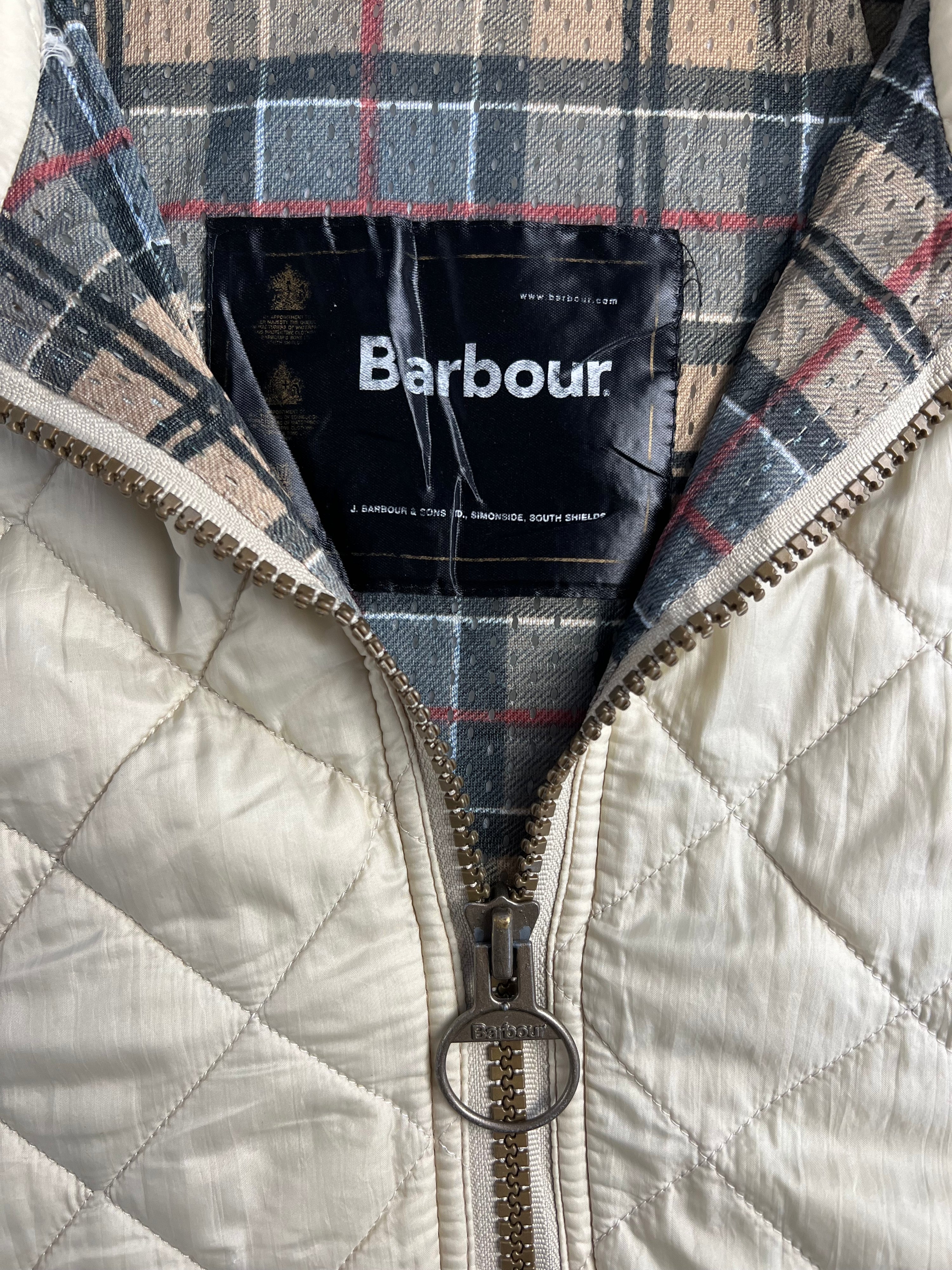 BARBOUR QUILTED JACKET CREAM WHITE - MEDIUM