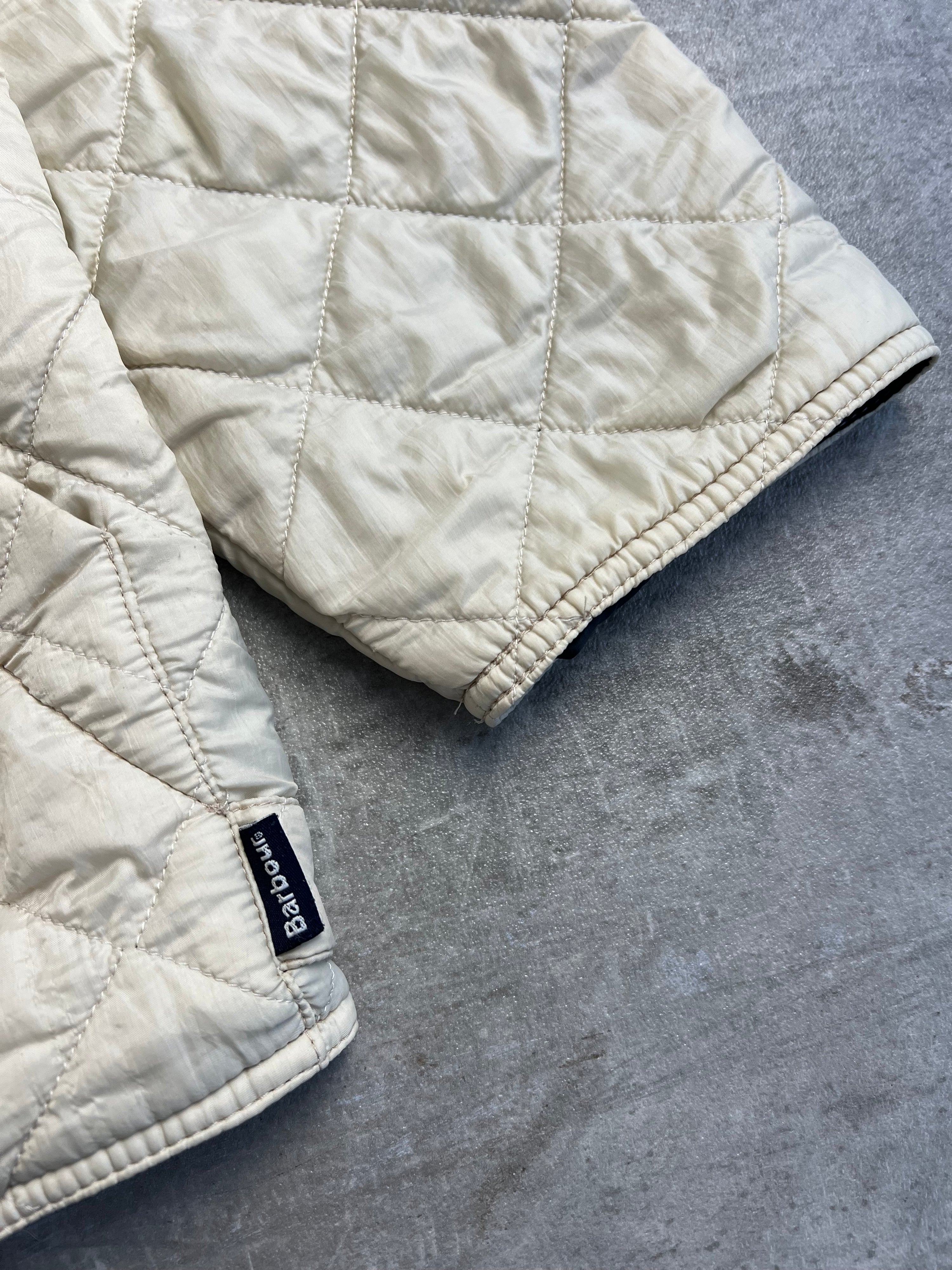 BARBOUR QUILTED JACKET CREAM WHITE - MEDIUM
