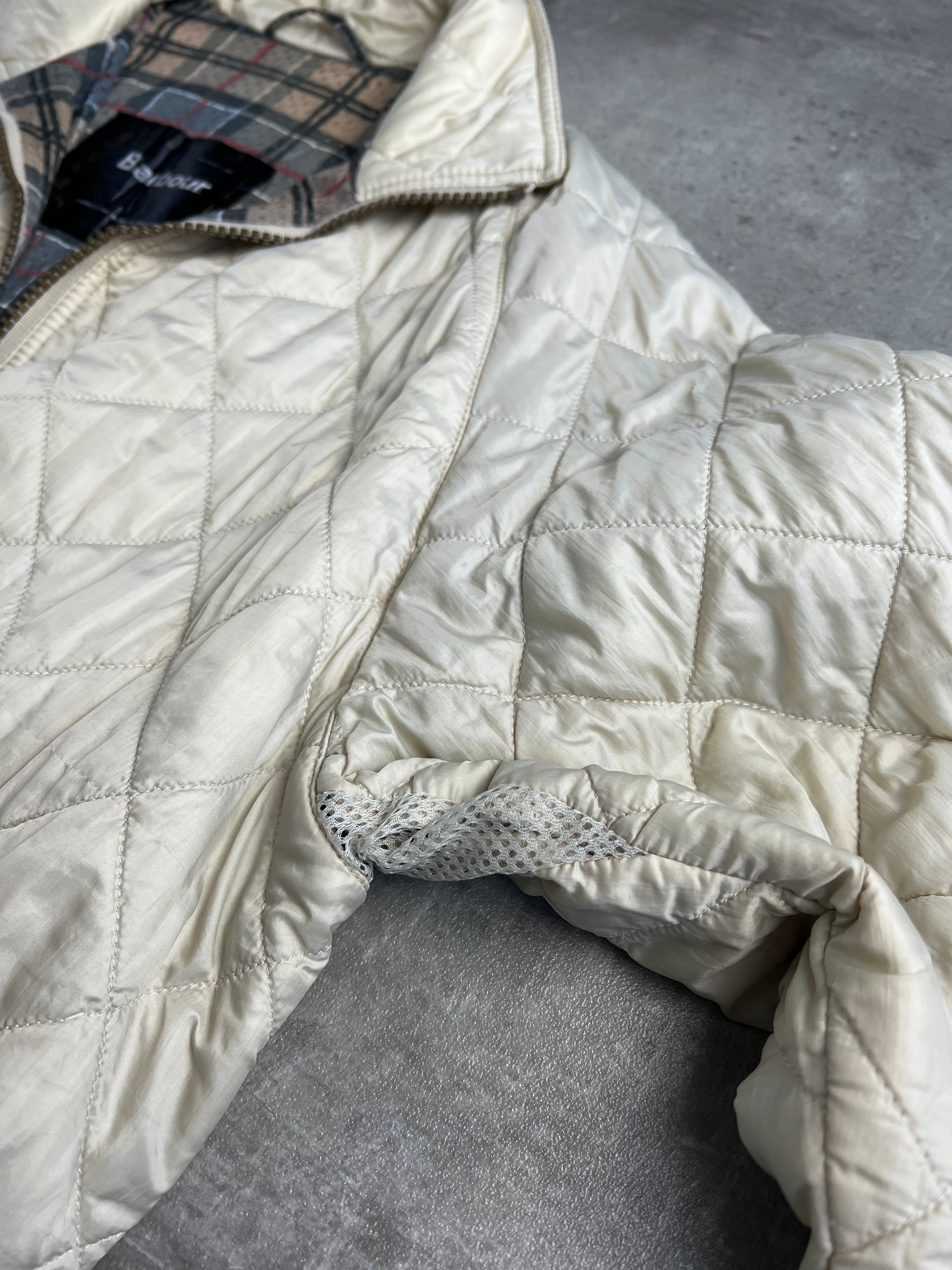 BARBOUR QUILTED JACKET CREAM WHITE - MEDIUM