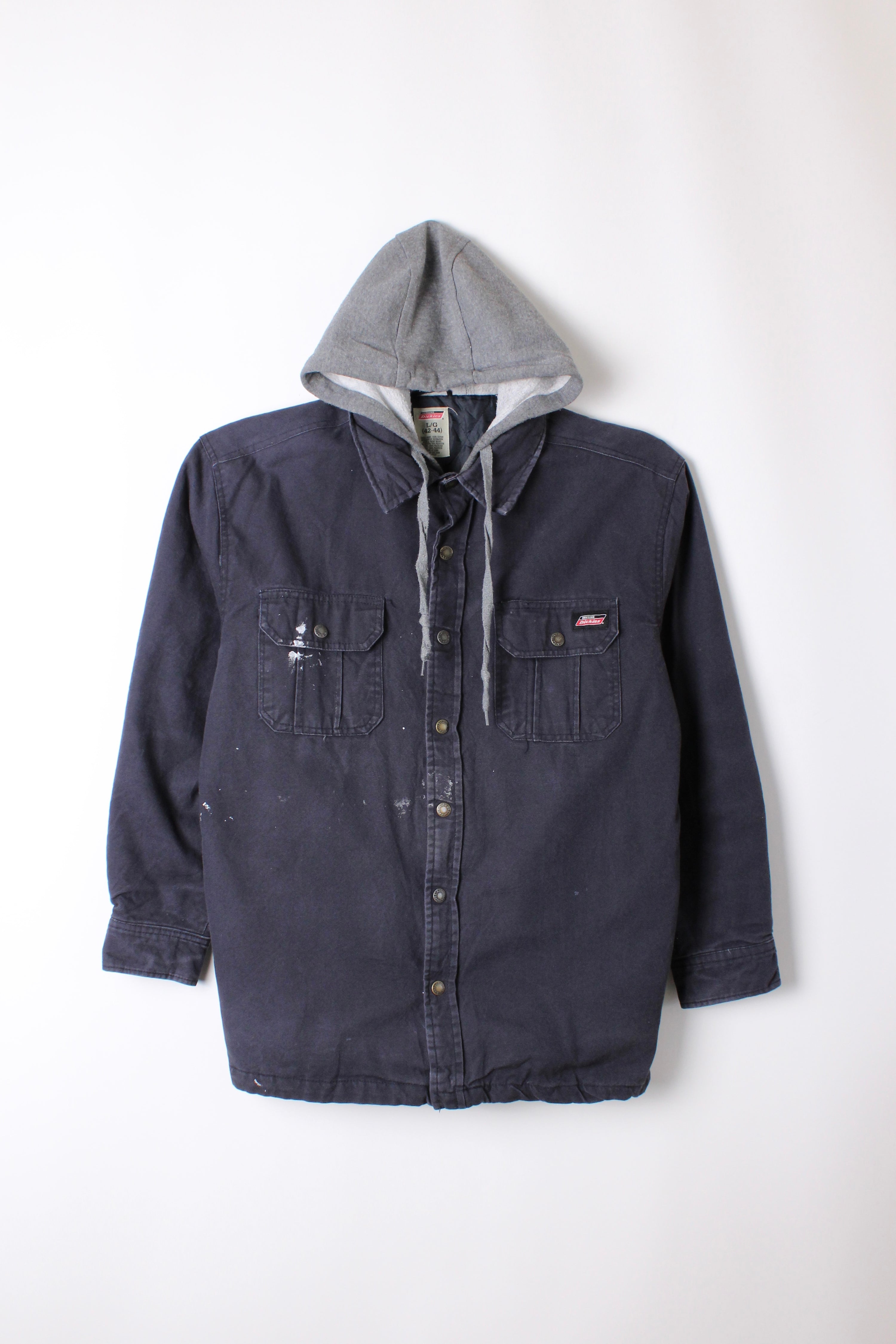 DICKIES HOODED SHIRT JACKET BLUE - L