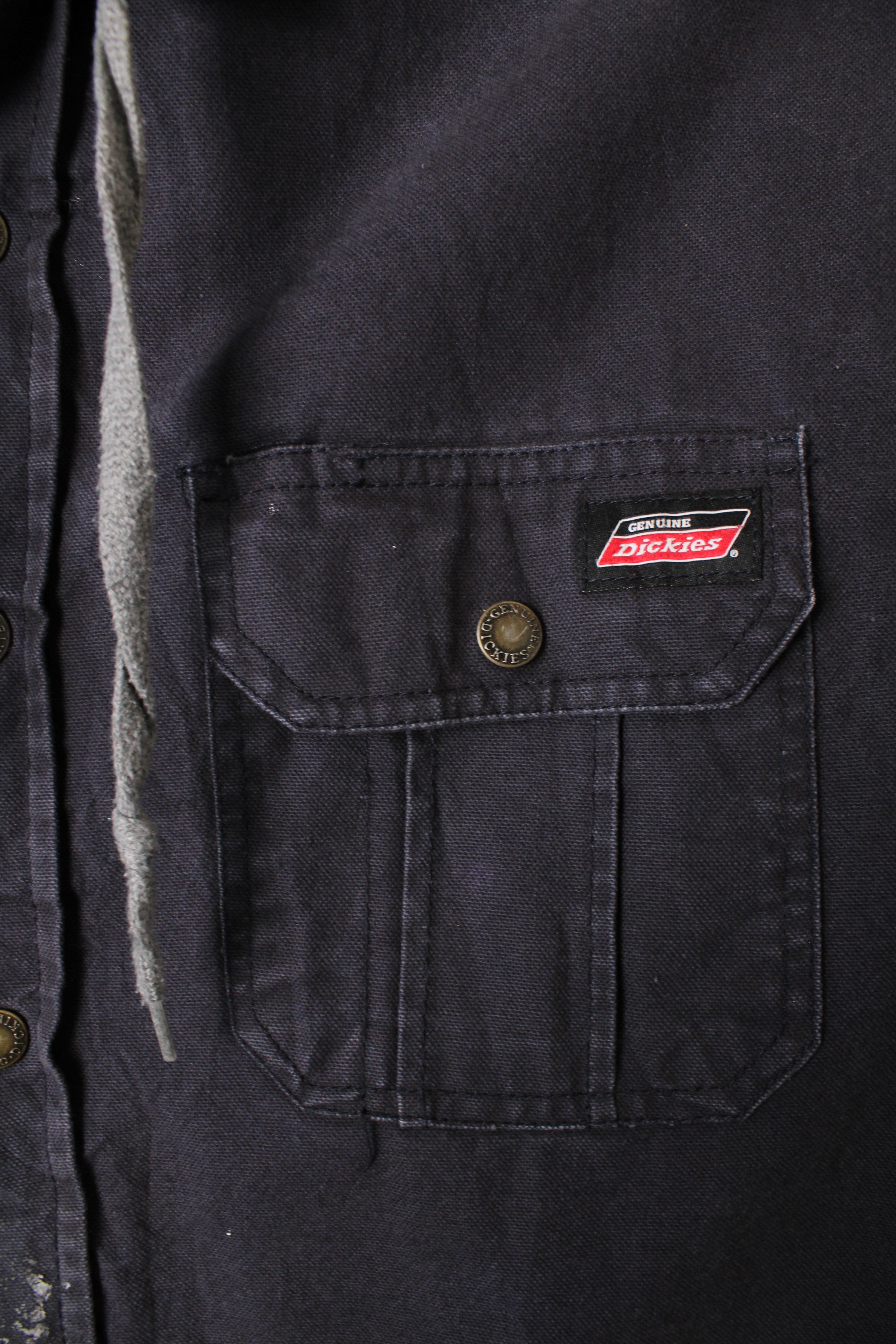 DICKIES HOODED SHIRT JACKET BLUE - L