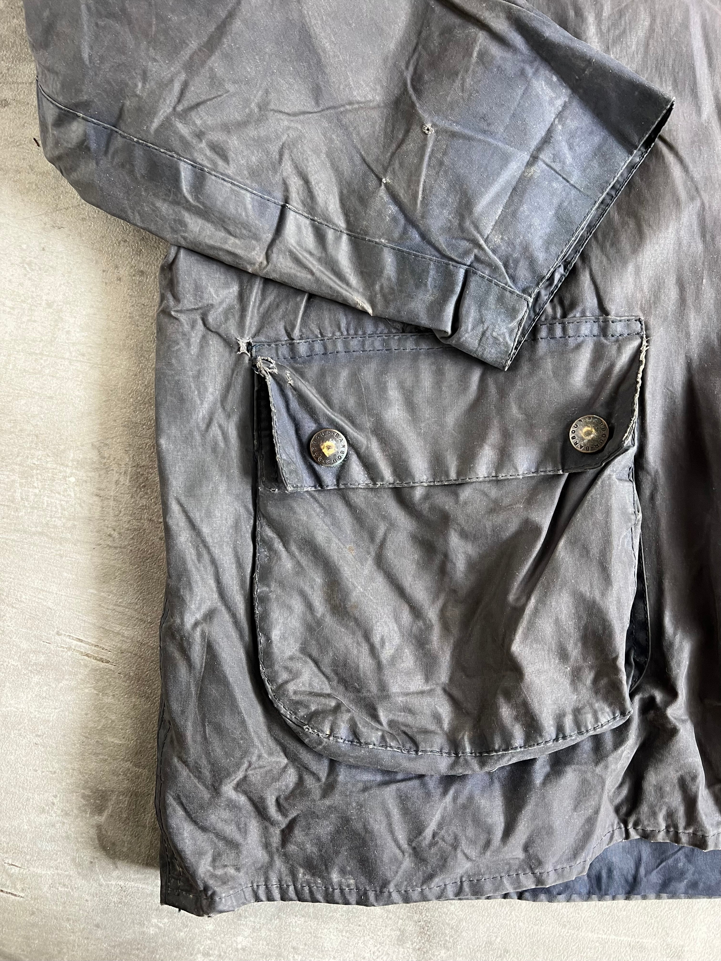 BARBOUR BEDALE WAXED JACKET BLUE - M/L