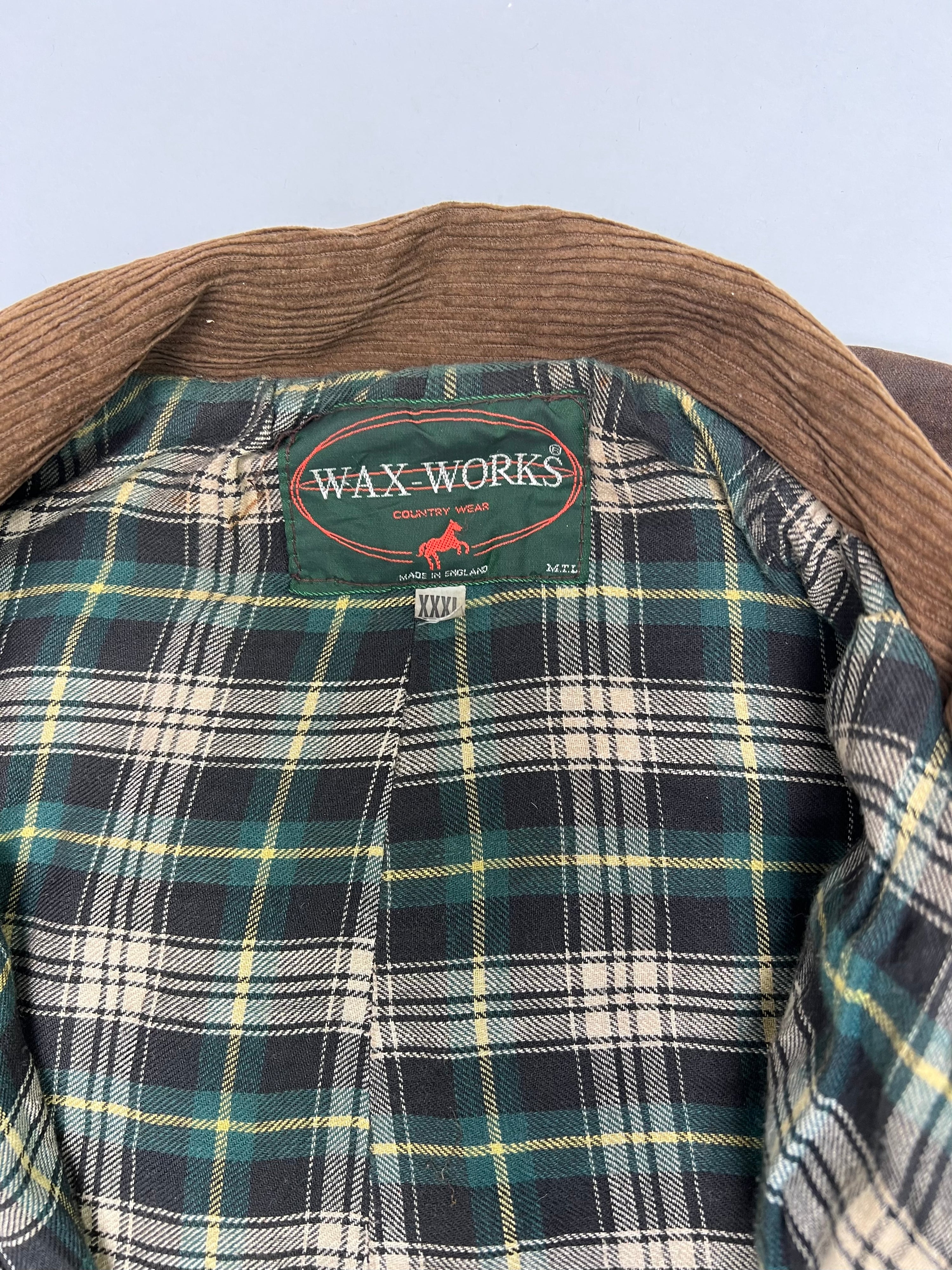 VINTAGE WAXED LONG PARKA JACKET BROWN - 3XL