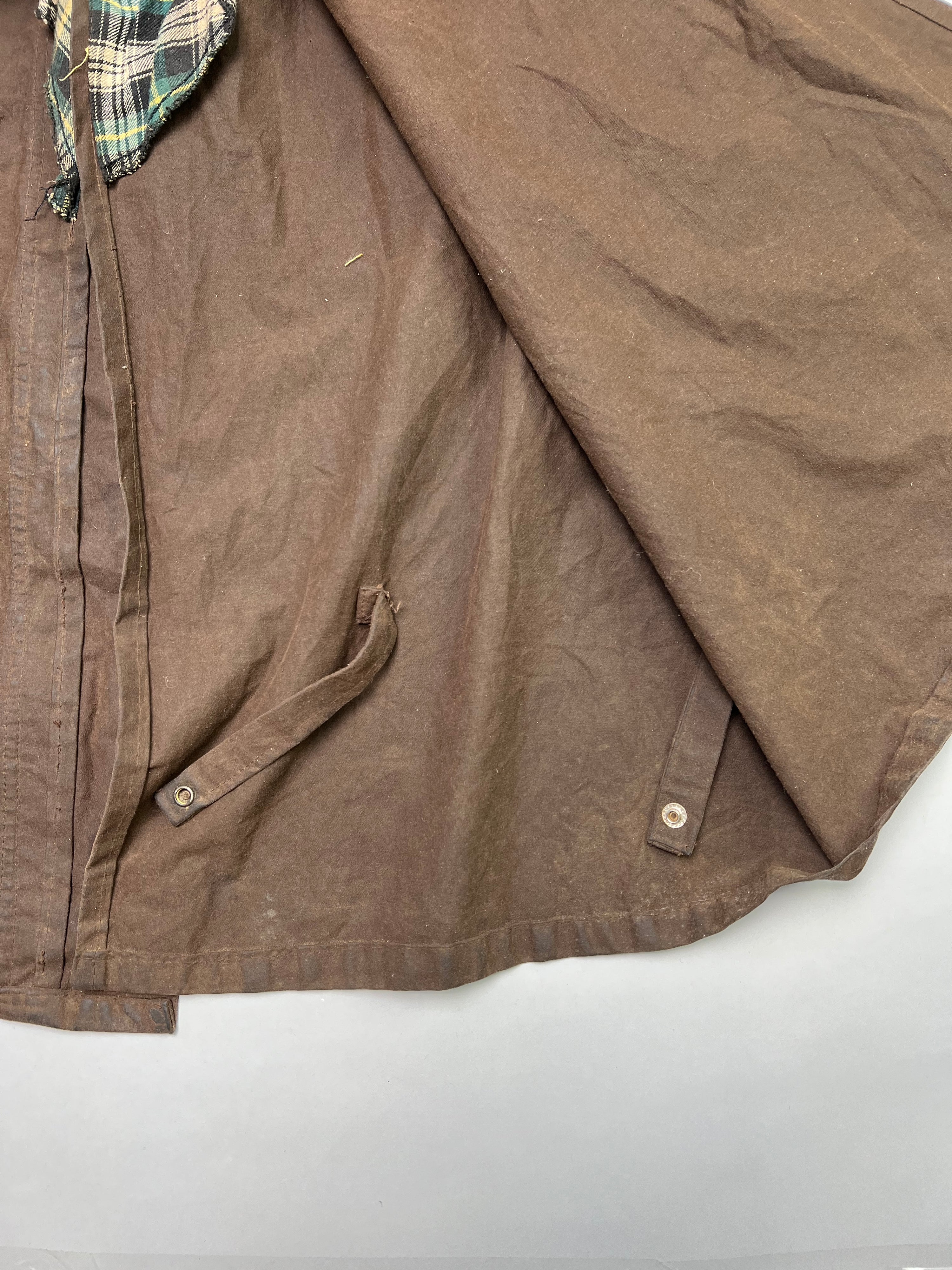 VINTAGE WAXED LONG PARKA JACKET BROWN - 3XL