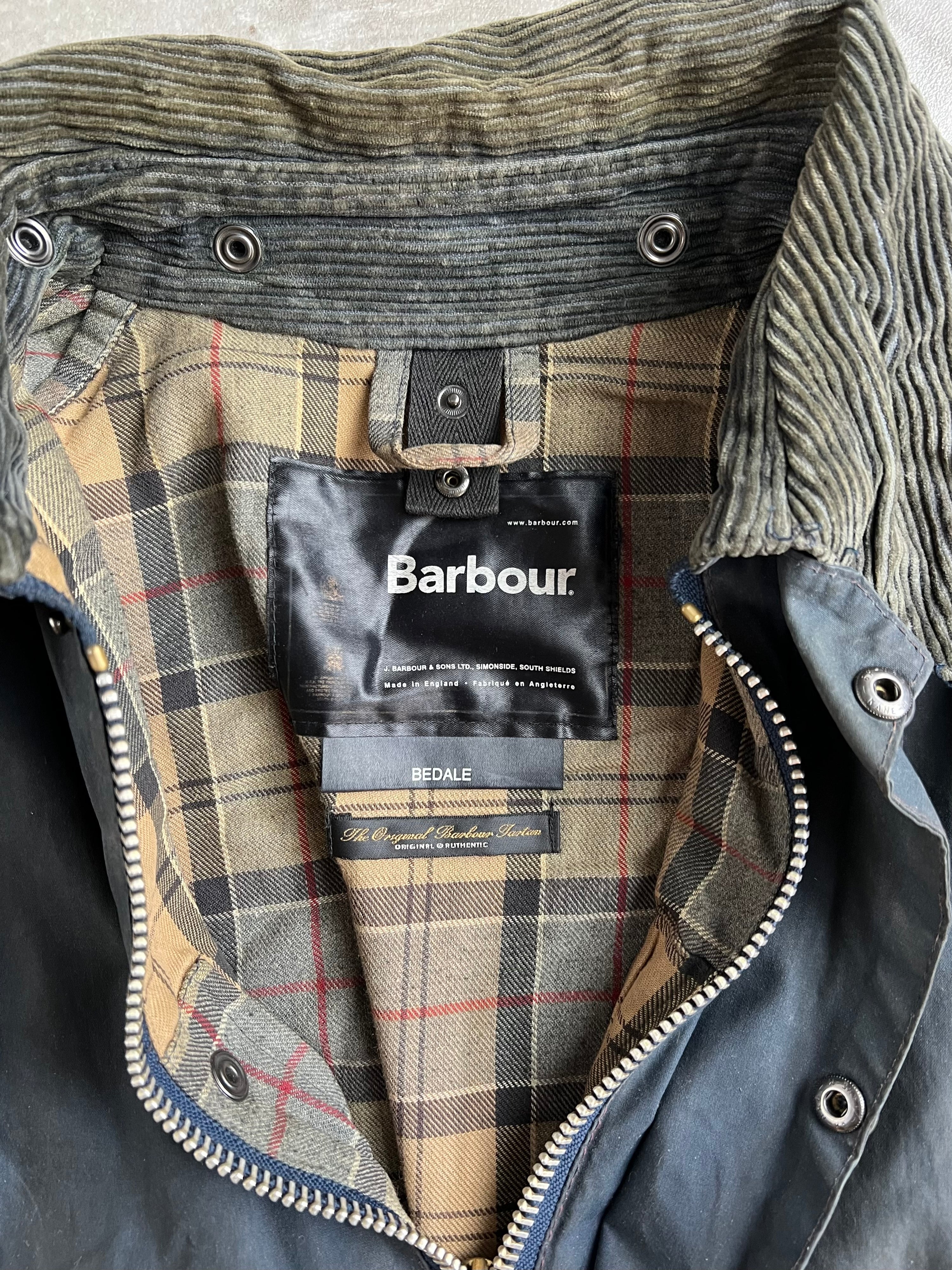 BARBOUR BEDALE WAXED JACKET BLUE - M/L