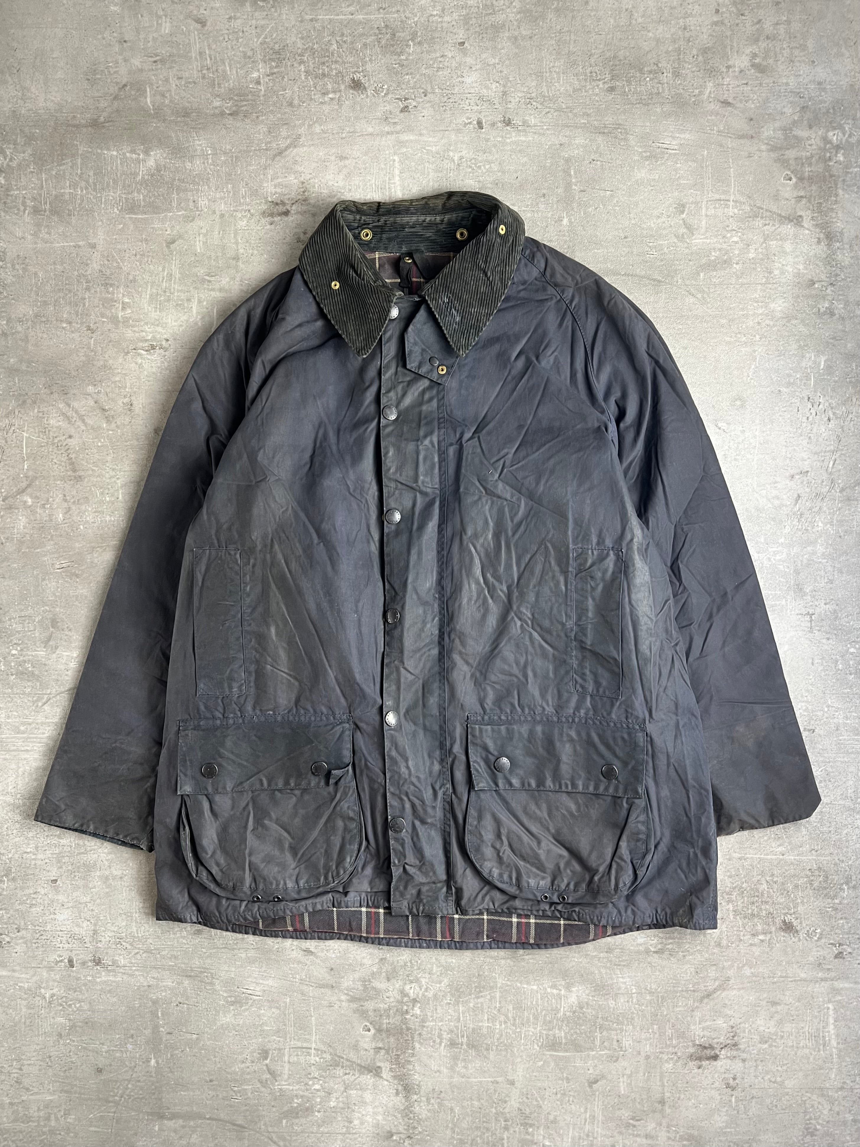 BARBOUR BEAUFORT WAXED JACKET BLUE - L/XL