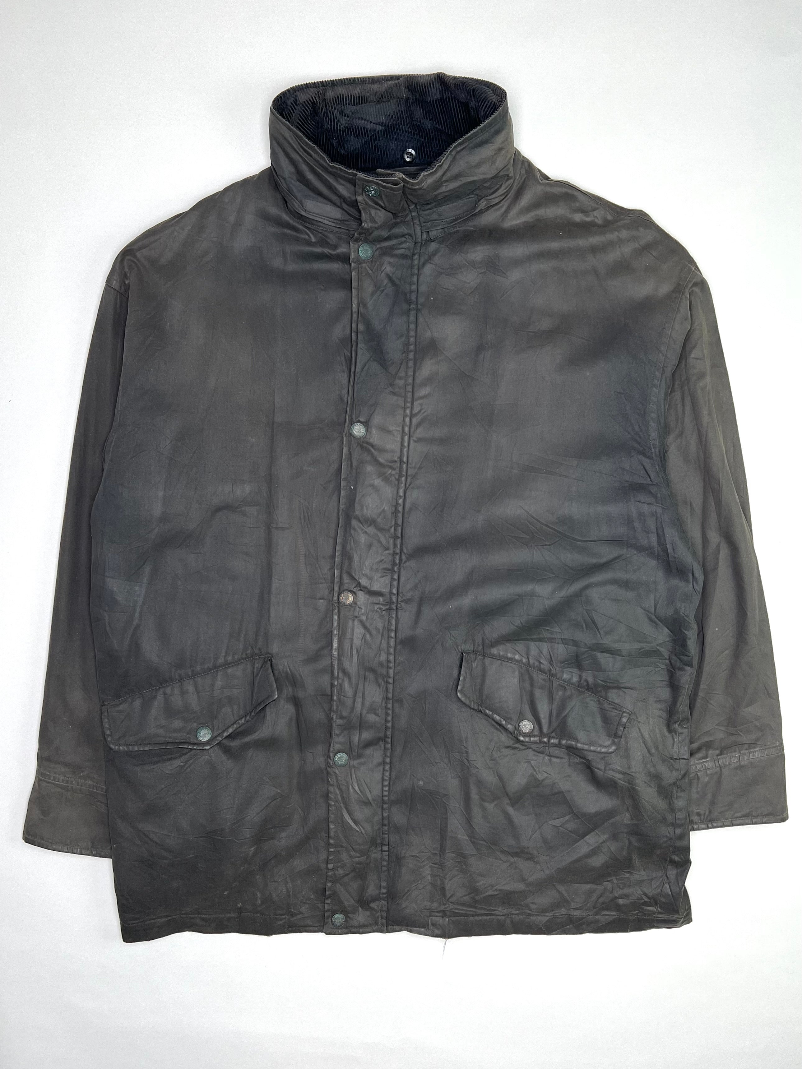 VINTAGE GANT WAXED JACKET BLACK - XXL