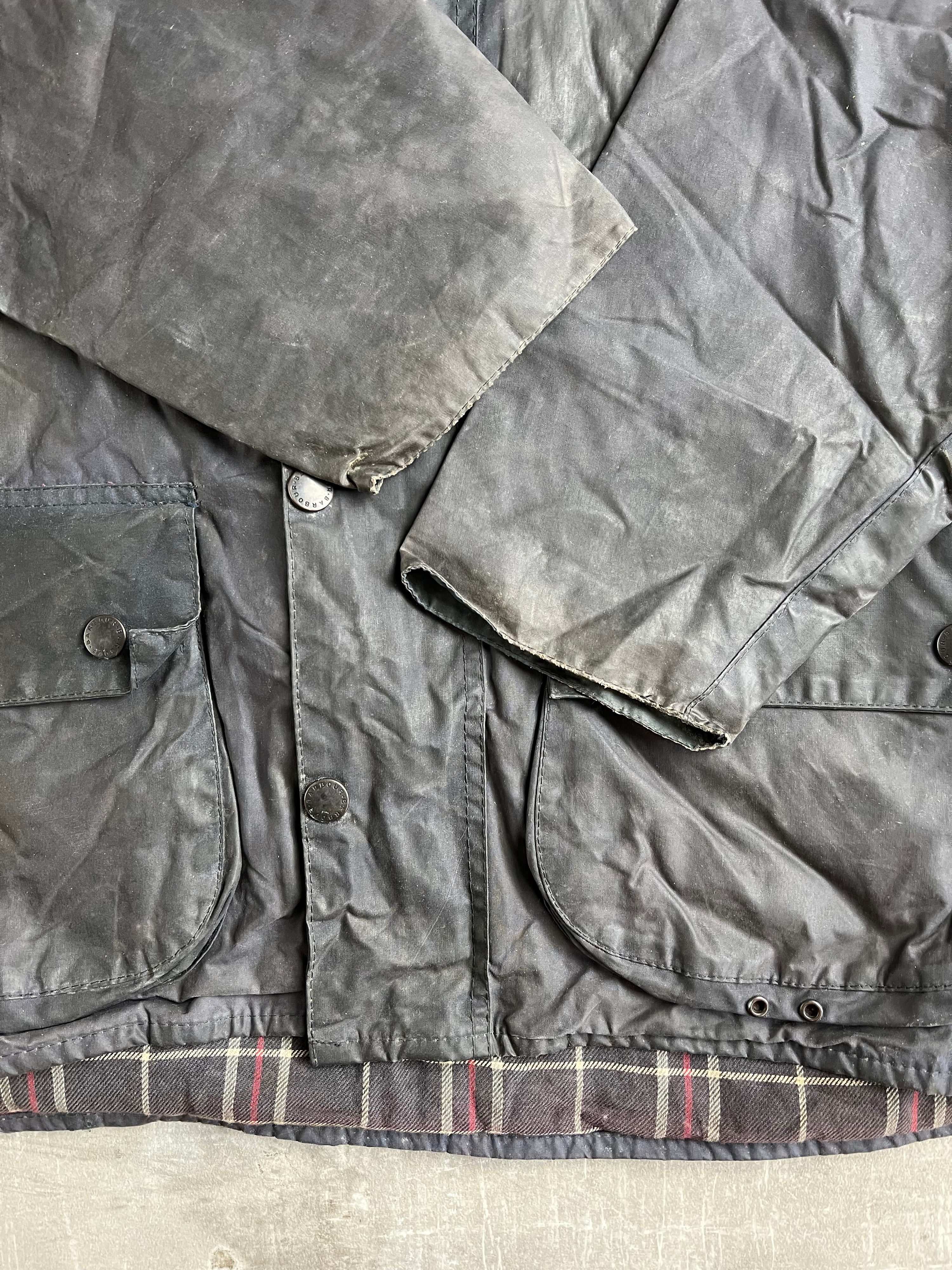 BARBOUR BEAUFORT WAXED JACKET BLUE - L/XL