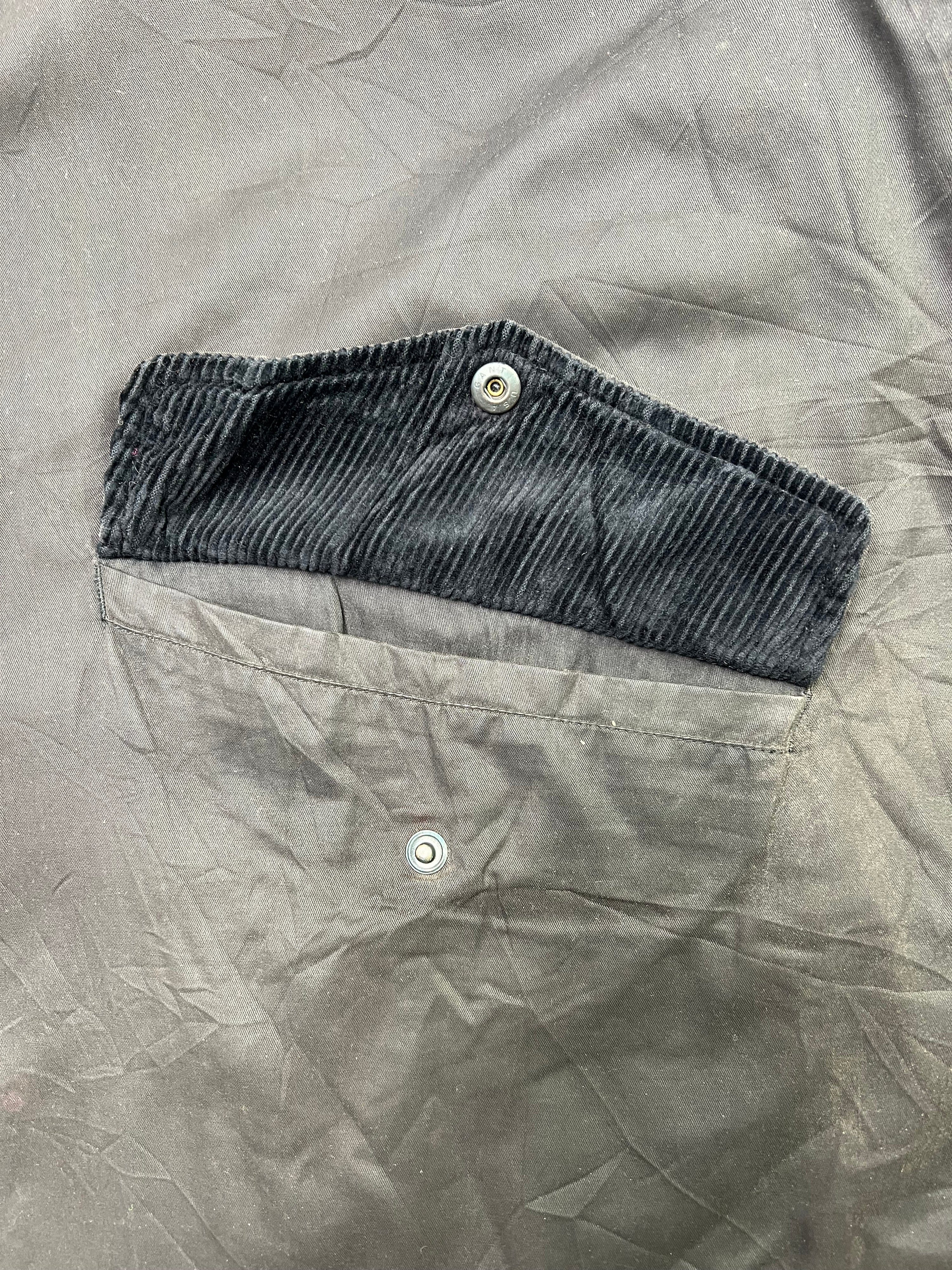 VINTAGE GANT WAXED JACKET BLACK - XXL