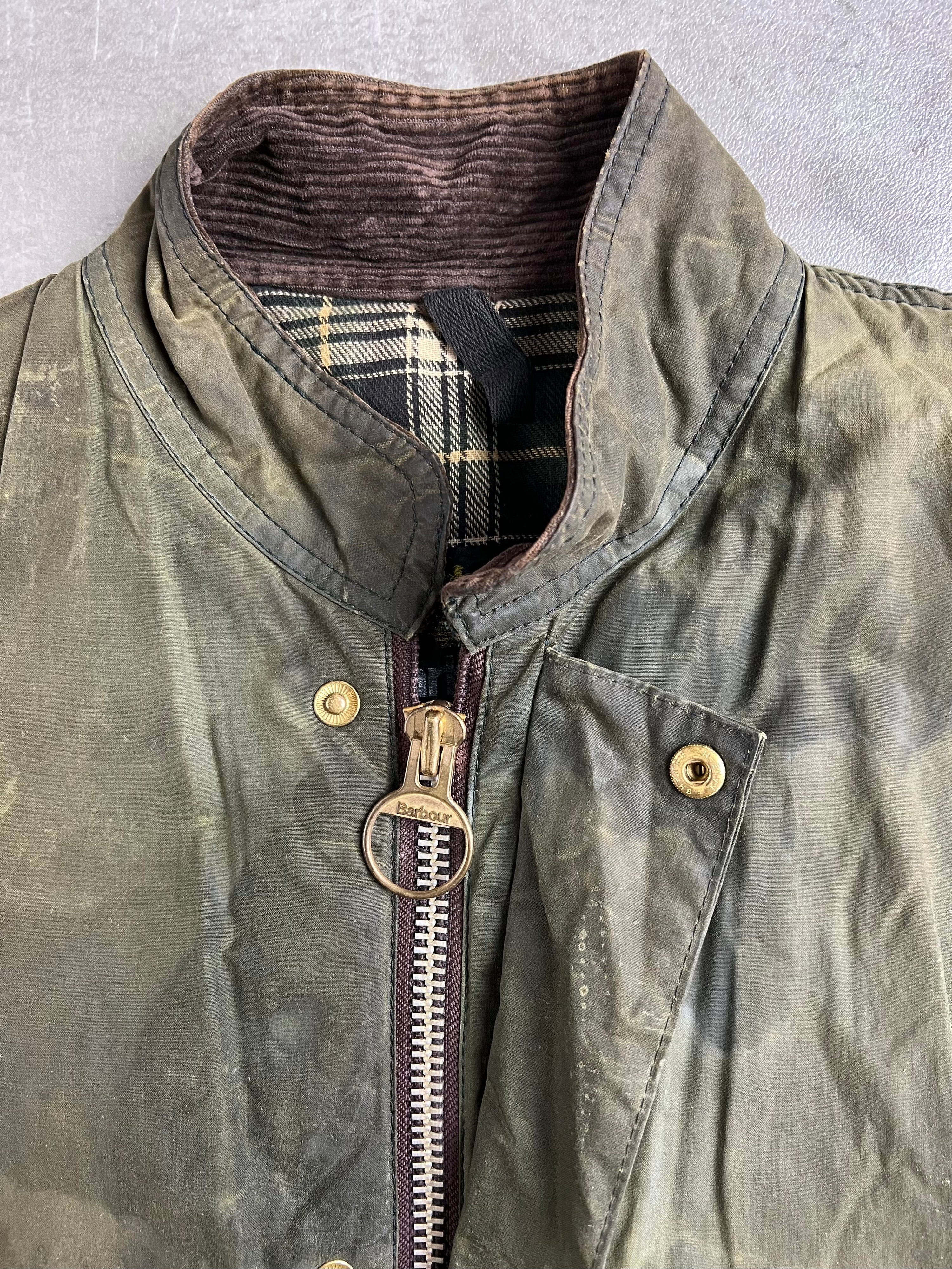 BARBOUR WESTMORLAND WAXED VEST GREEN - L