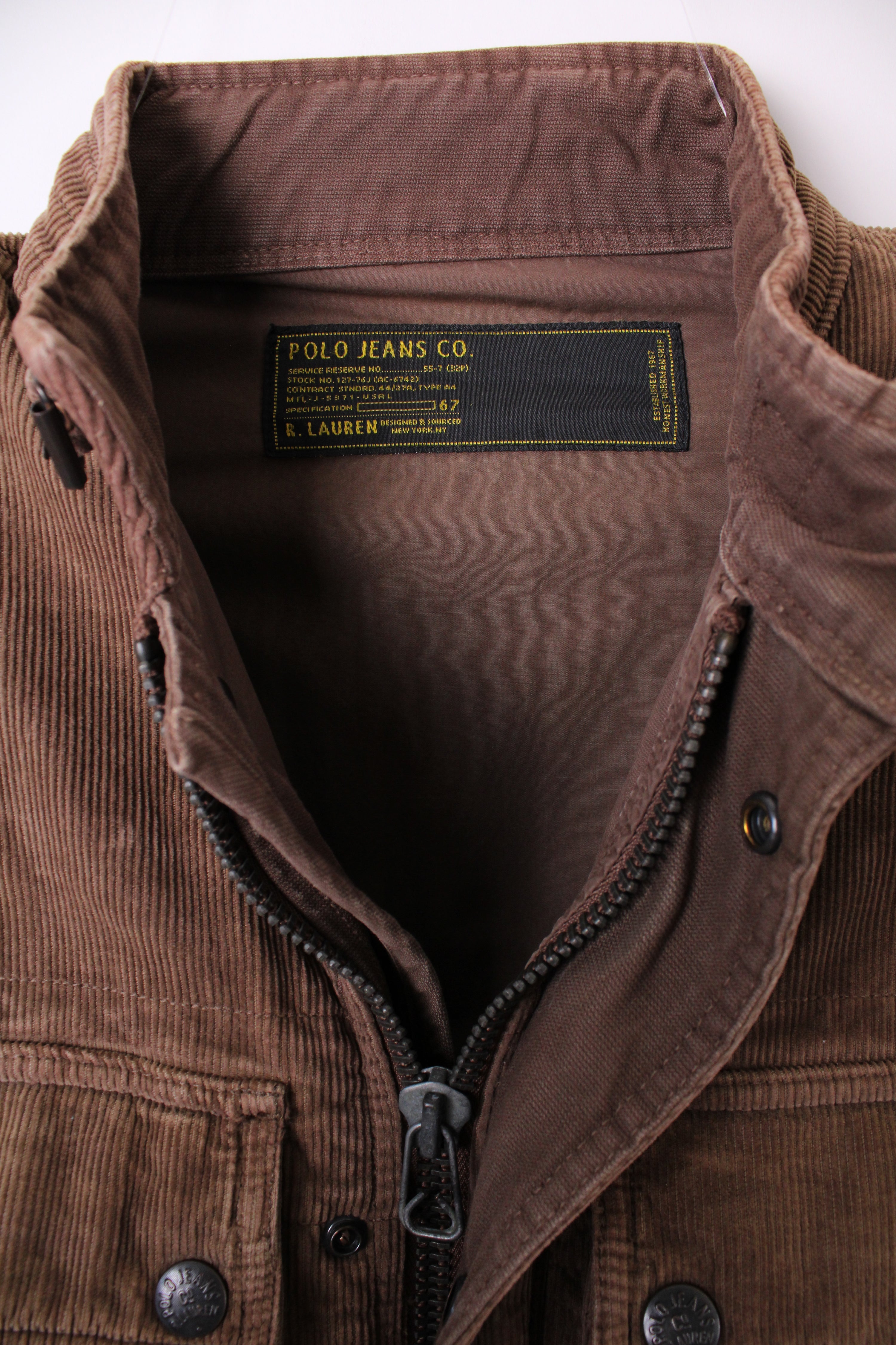 RALPH LAUREN CORDUROY FIELD JACKET BROWN - S