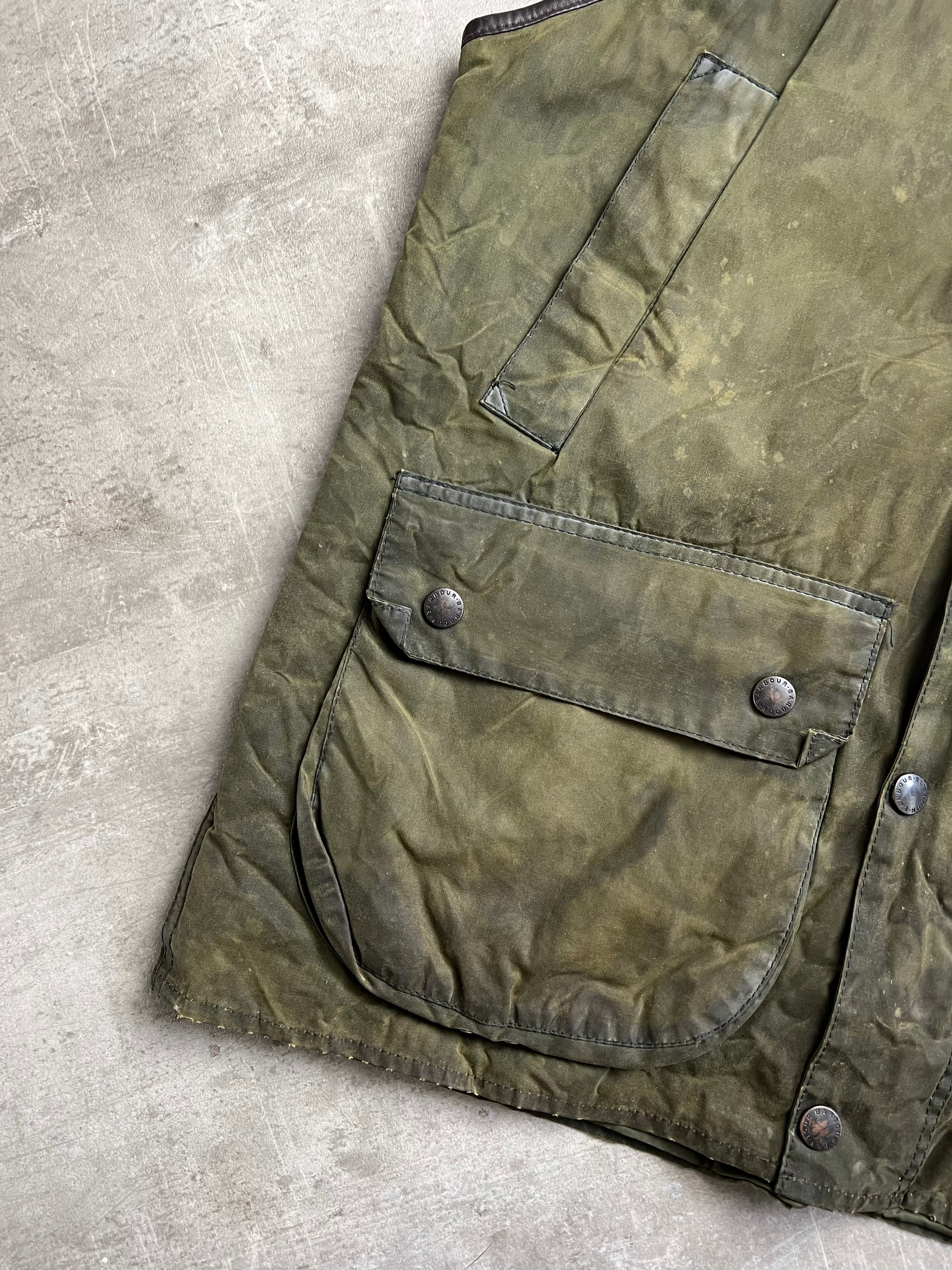 BARBOUR WESTMORLAND WAXED VEST GREEN - L