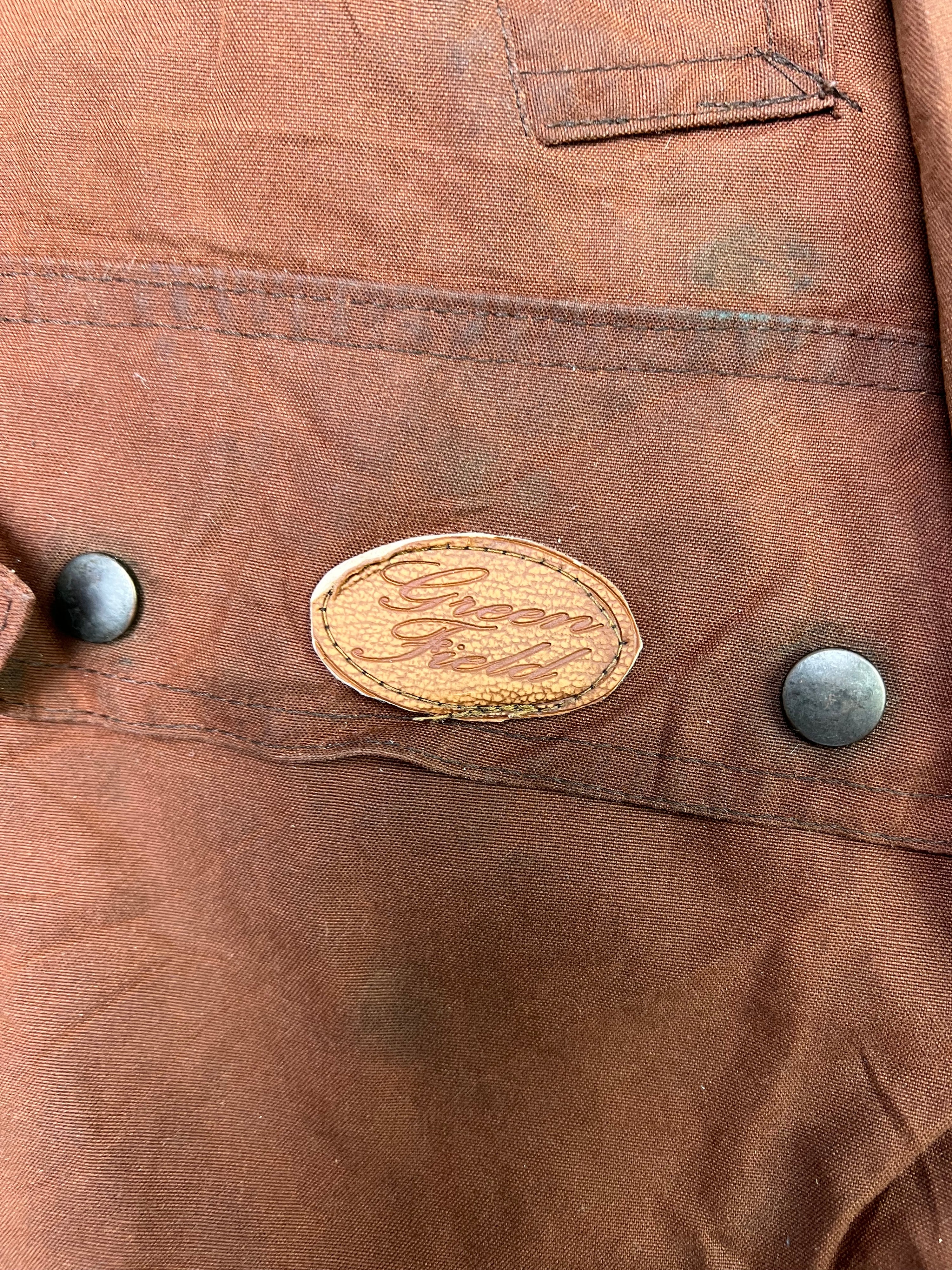 VINTAGE WAXED PARKA HUNTING JACKET BROWN -S