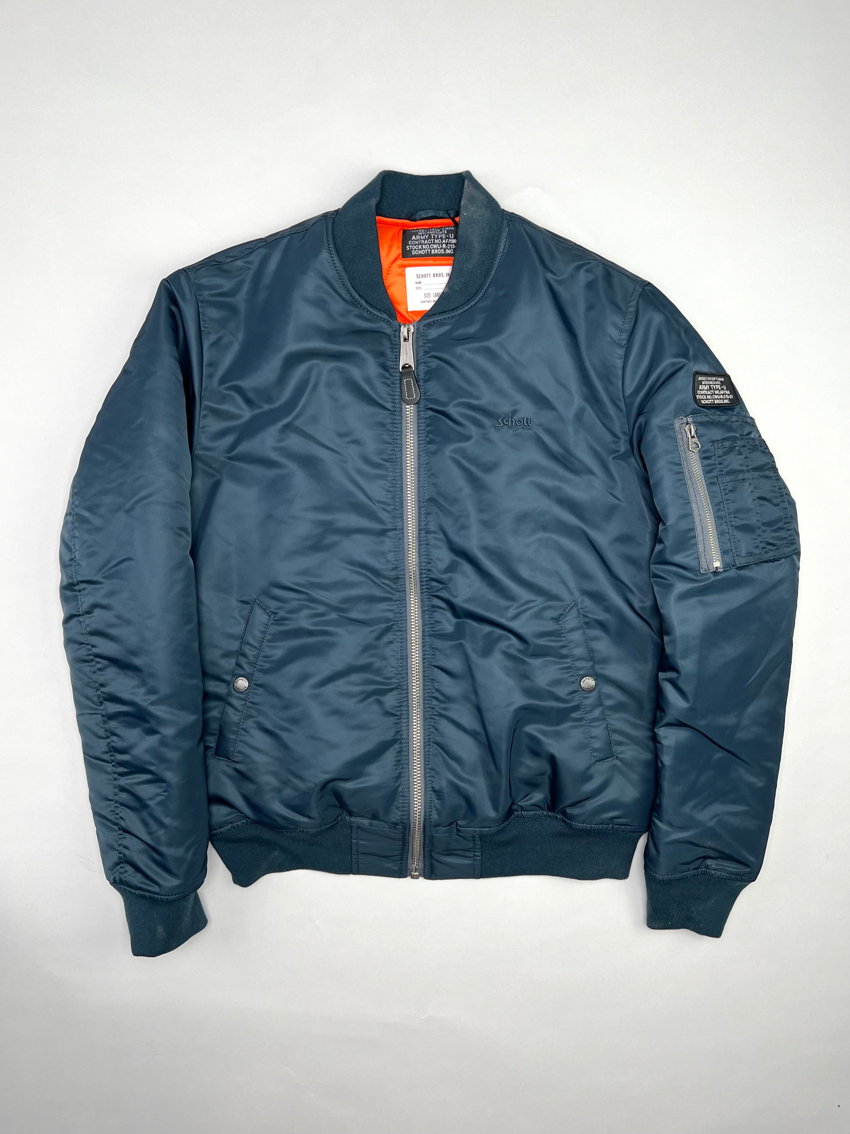 SCHOTT MA-1 BOMBER JACKET BLUE - L