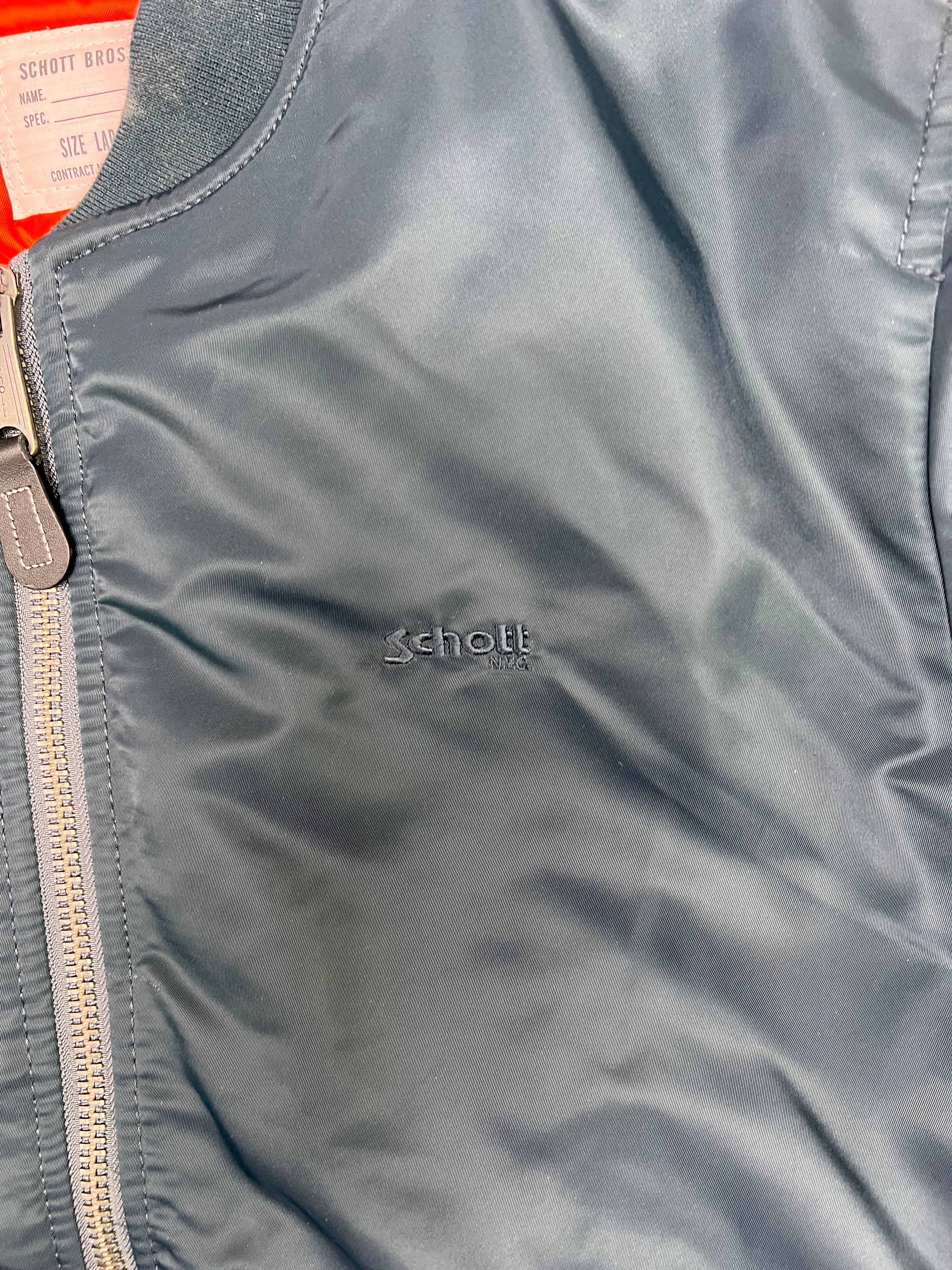 SCHOTT MA-1 BOMBER JACKET BLUE - L