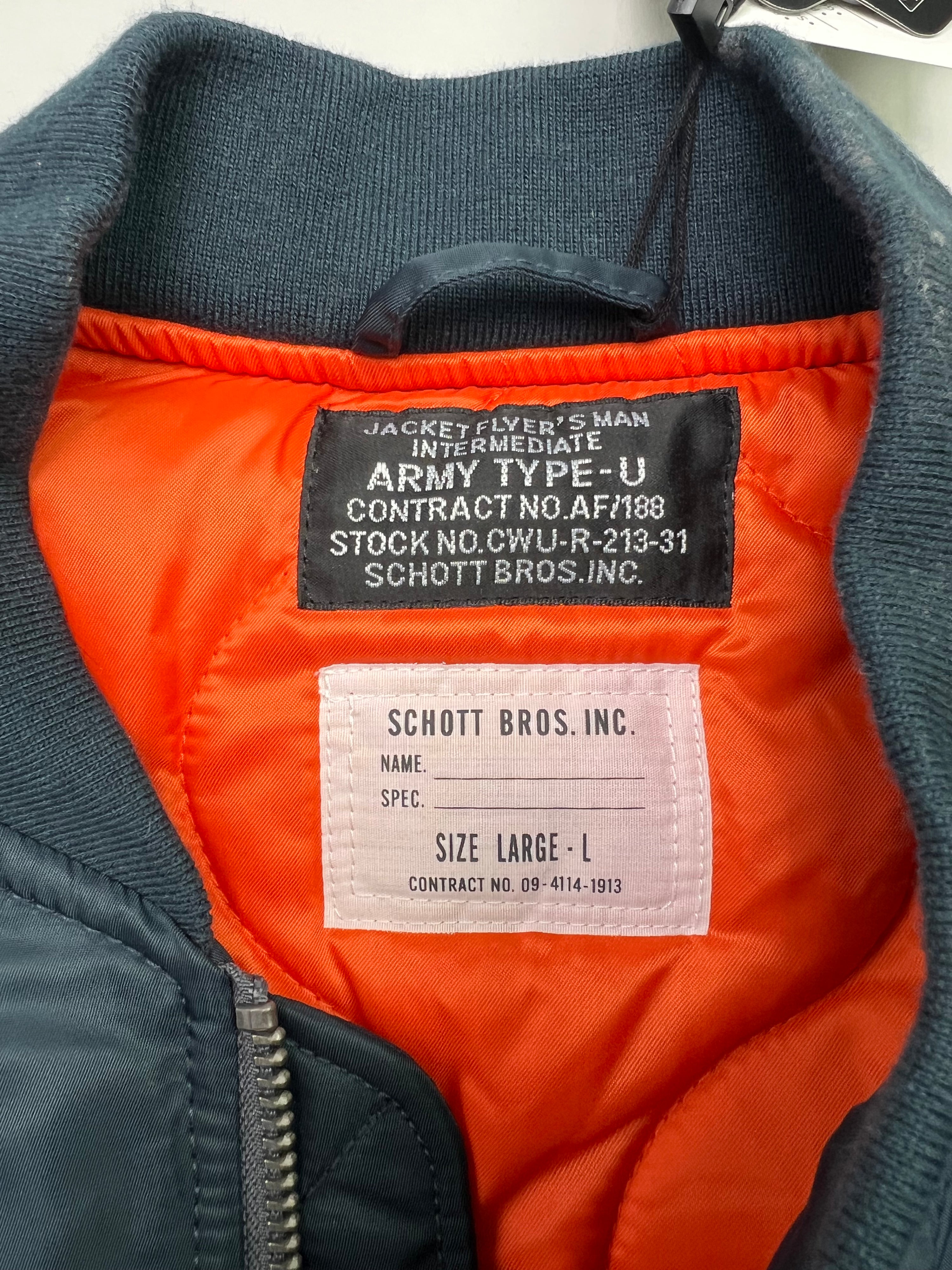SCHOTT MA-1 BOMBER JACKET BLUE - L