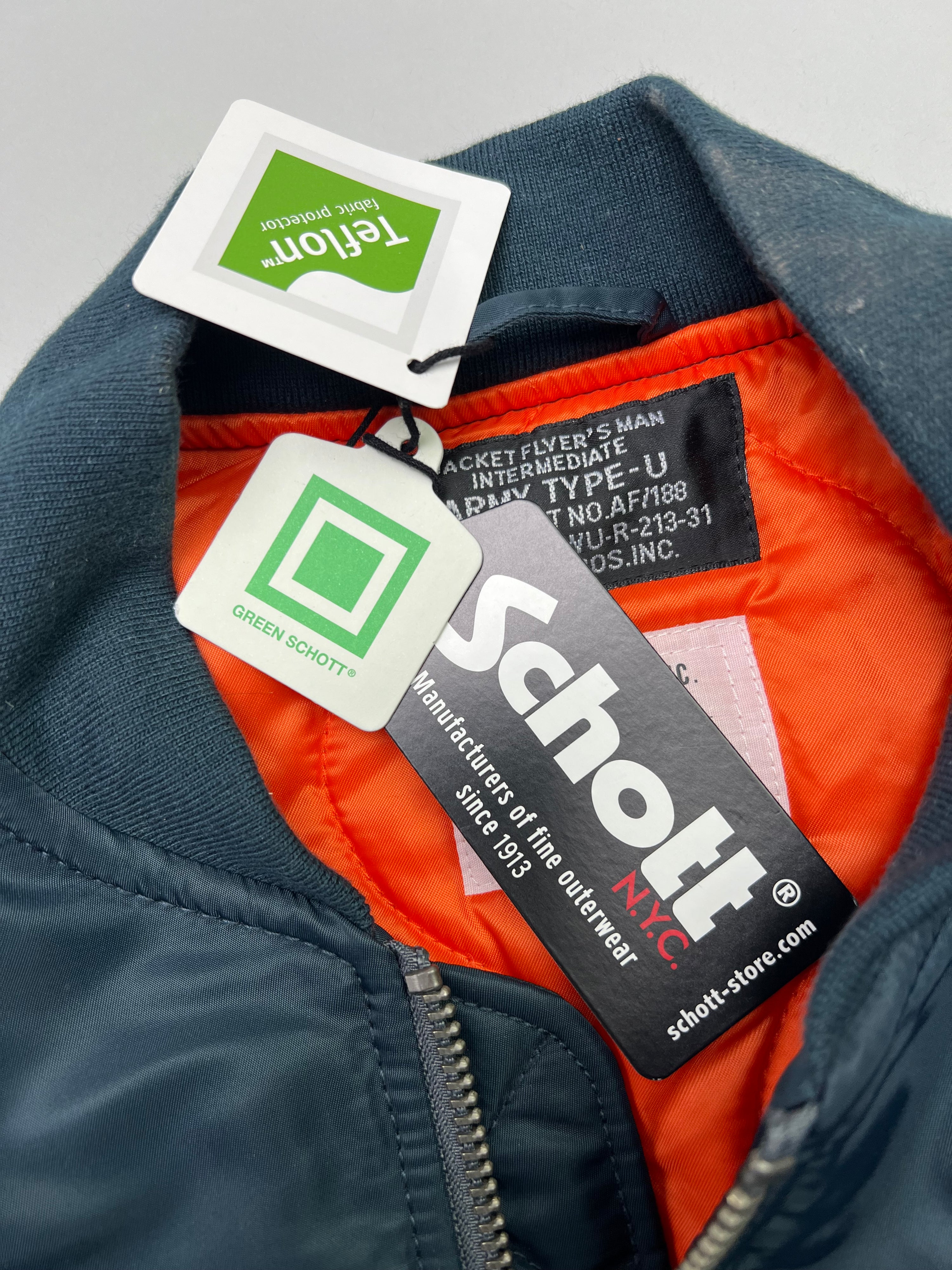 SCHOTT MA-1 BOMBER JACKET BLUE - L