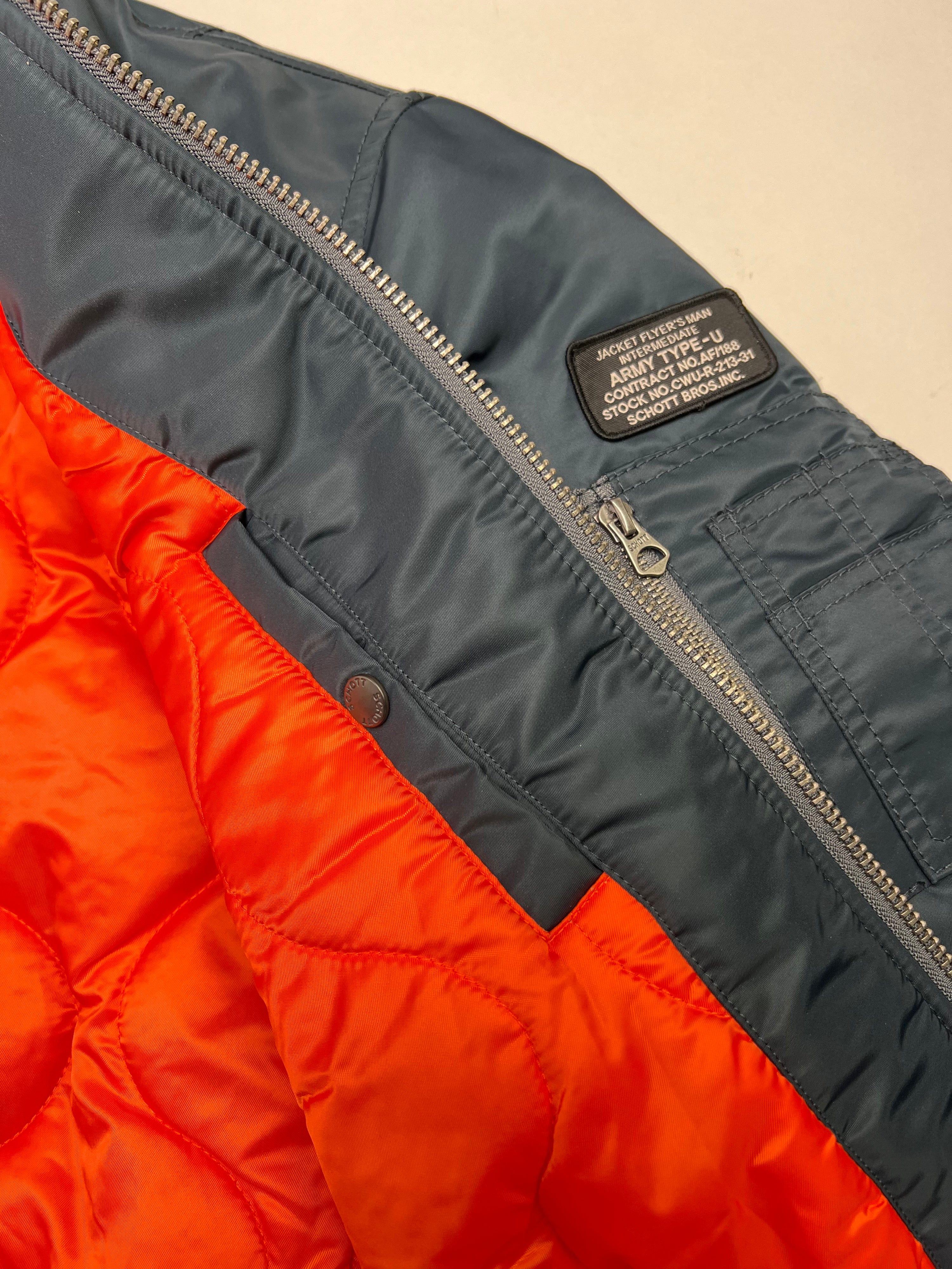 SCHOTT MA-1 BOMBER JACKET BLUE - L