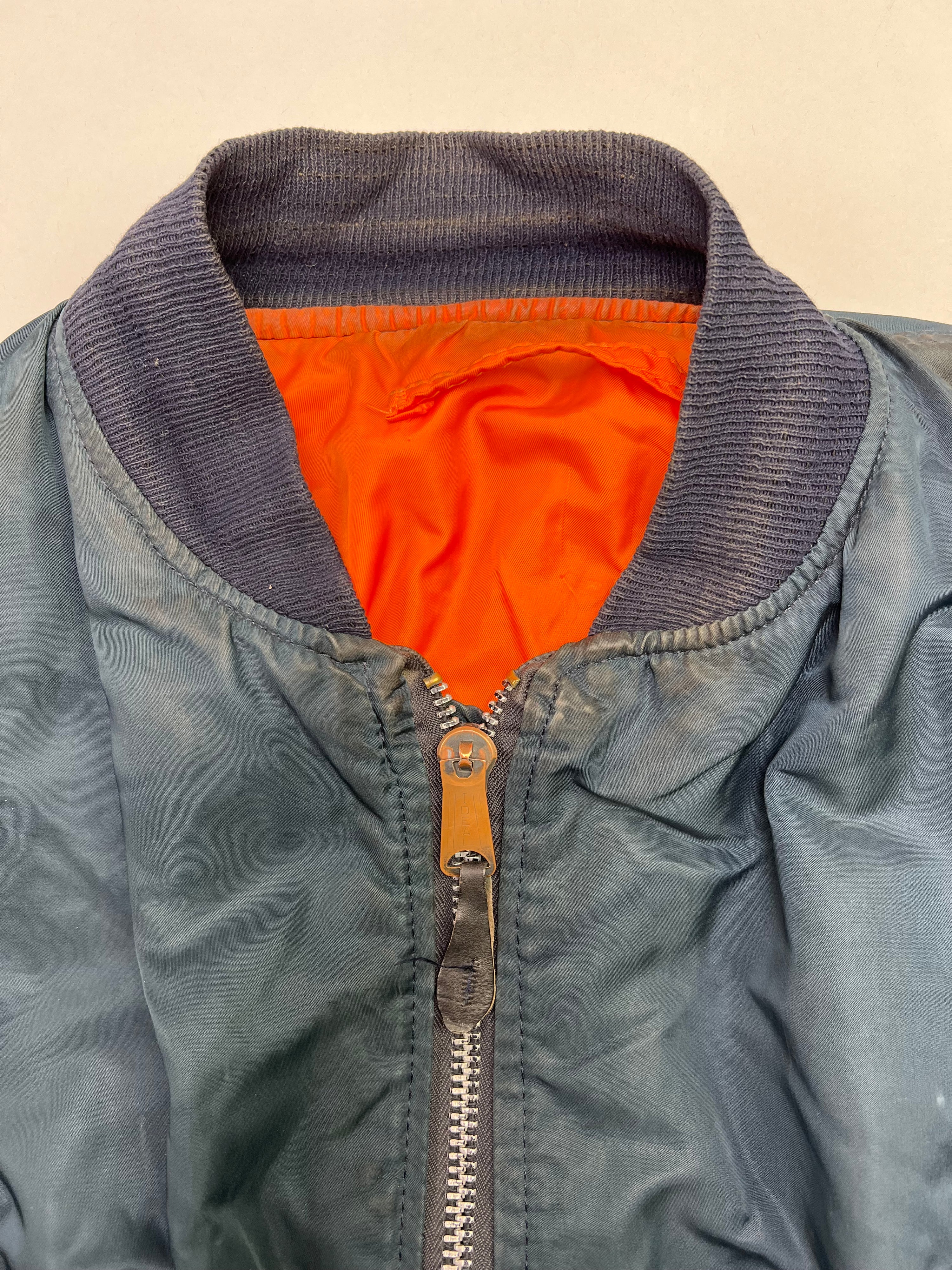 ALPHA INDUSTRIES MA-1 BOMBER JACKET BLUE MADE IN USA - XXL
