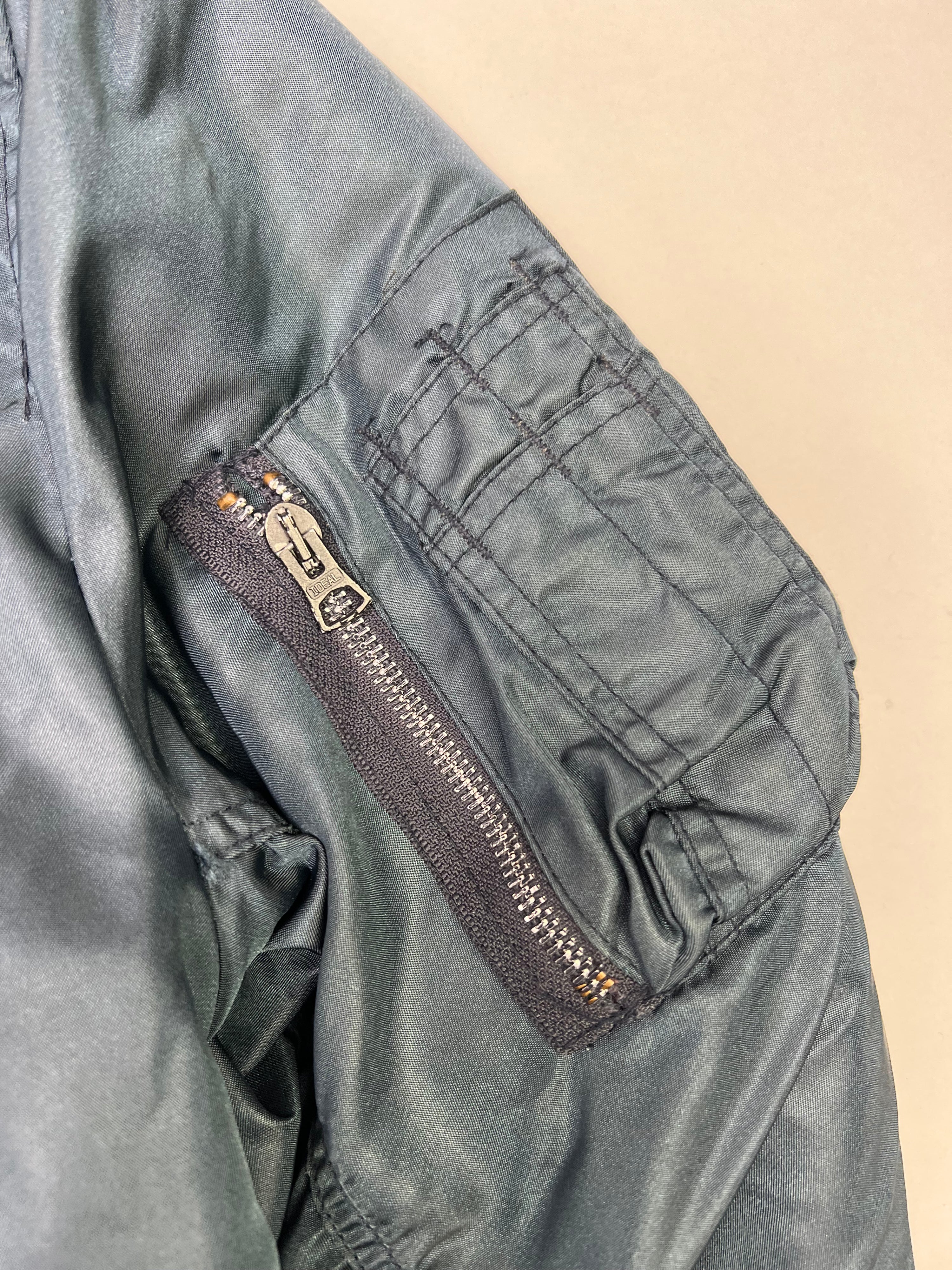 WILKER MA-1 BOMBER JACKET BLUE MADE IN USA - L