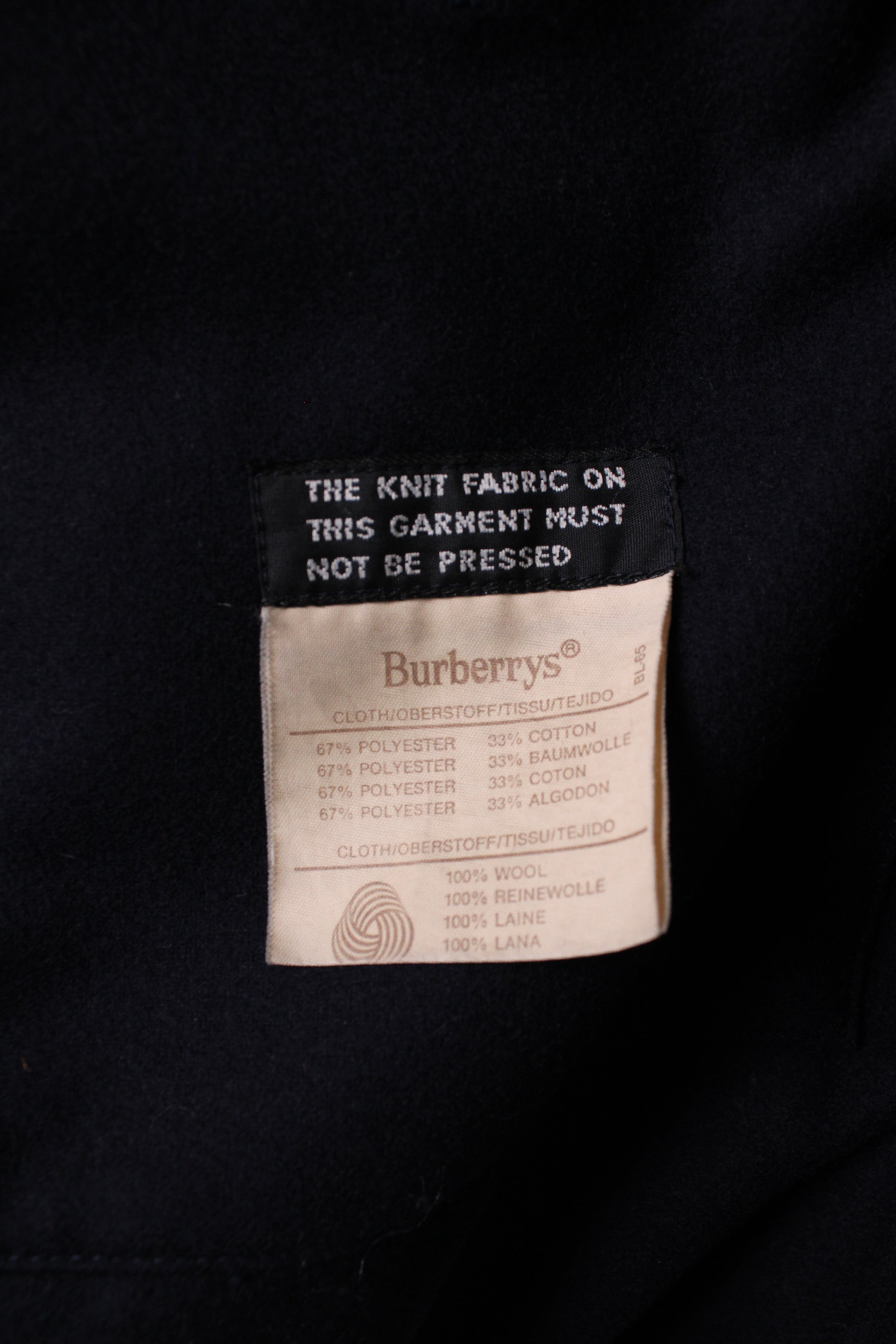 BURBERRY VINTAGE WOOL BOMBER BLUE - L/XL