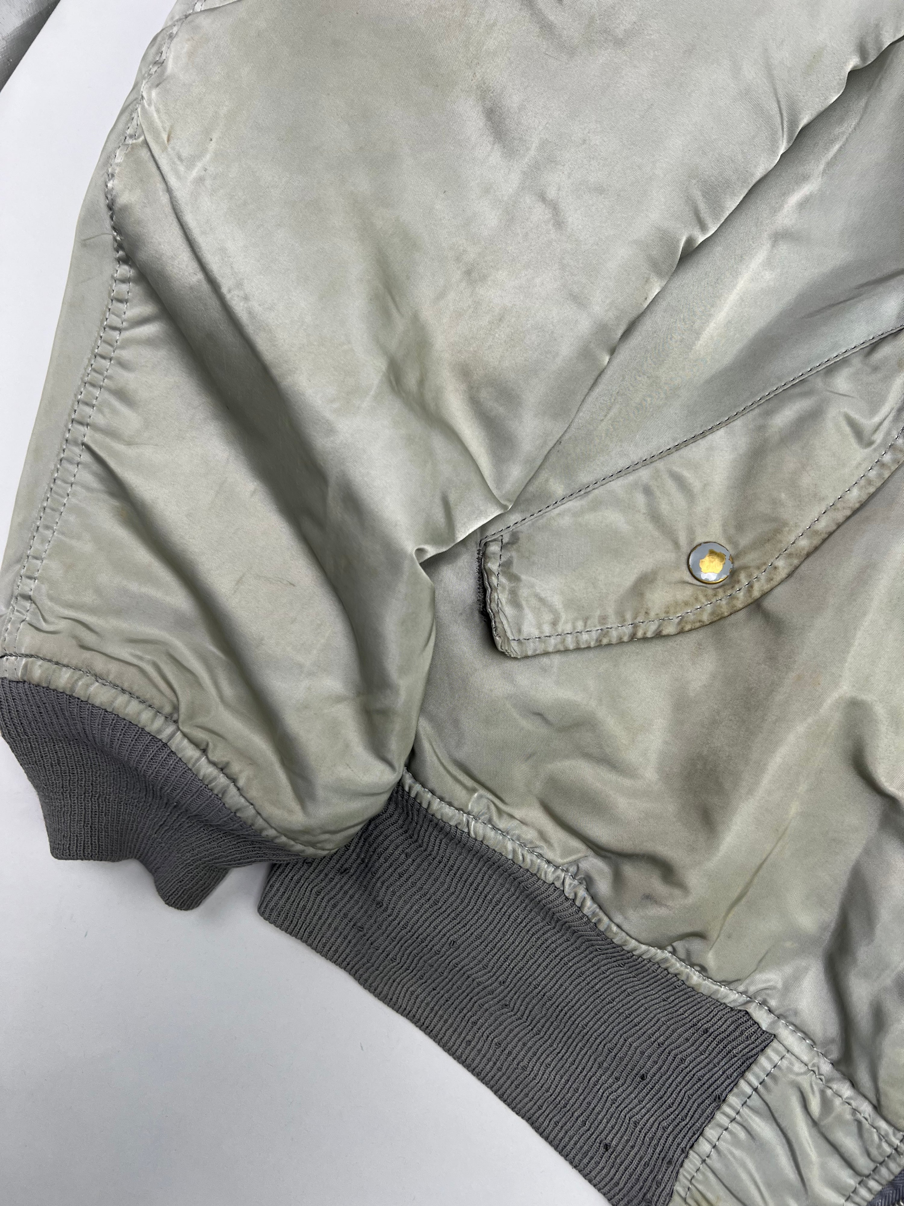 ALPHA INDUSTRIES MA-1 BOMBER JACKET FADED GREEN MADE IN USA - L
