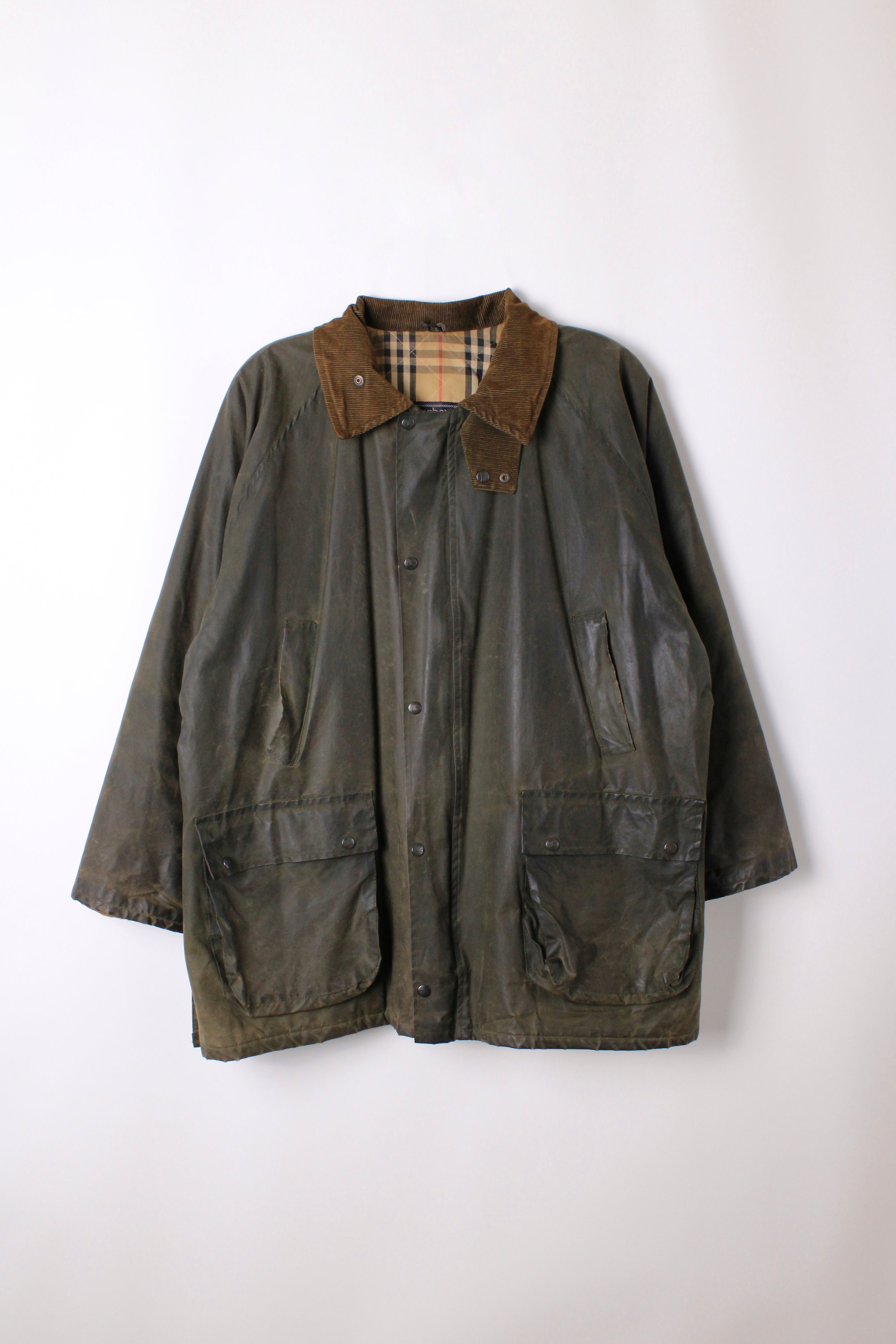 BURBERRY VINTAGE WAXED JACKET GREEN - L