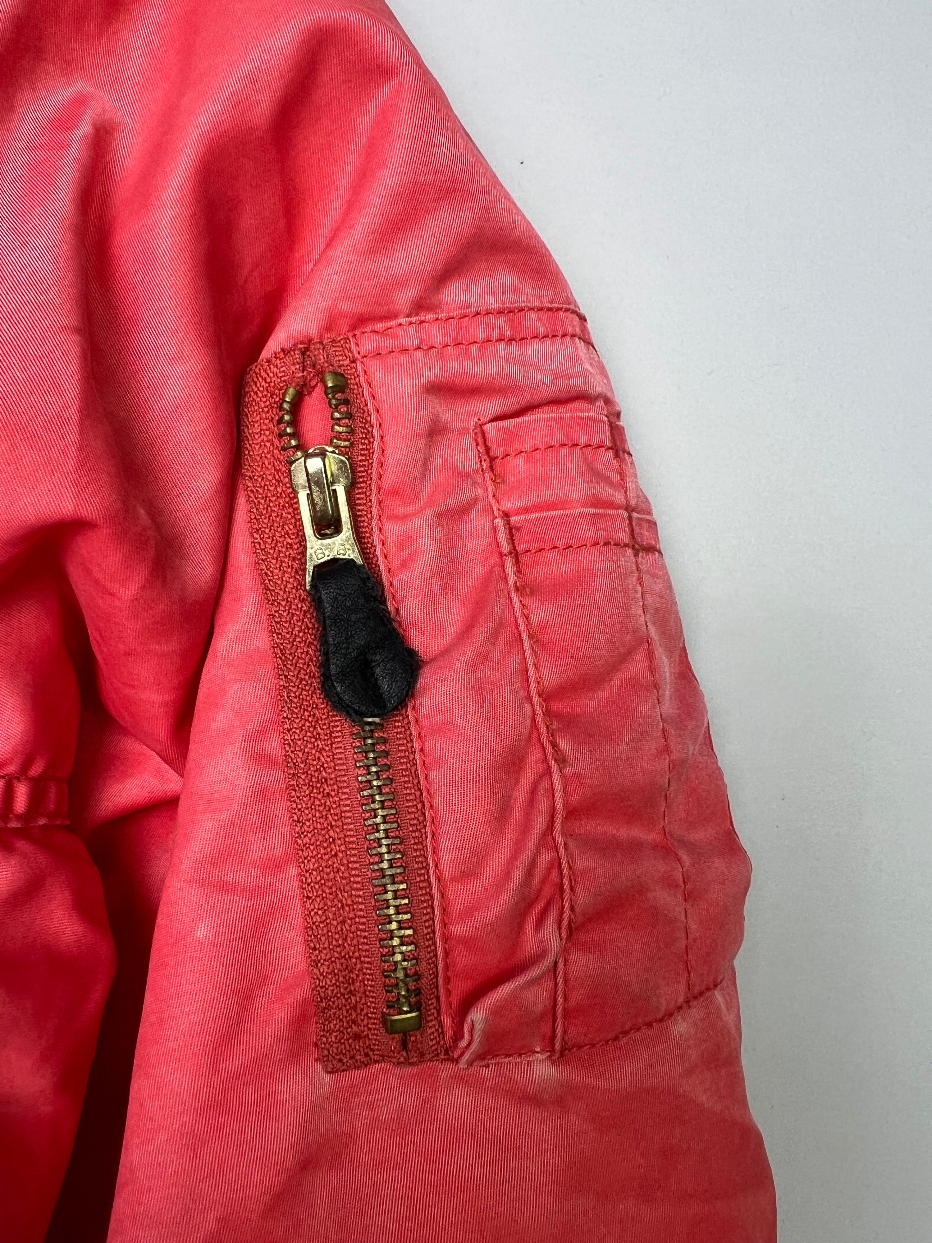 VINTAGE BOMBER MA-1 BOMB BOOGIE JACKET FADED RED - L