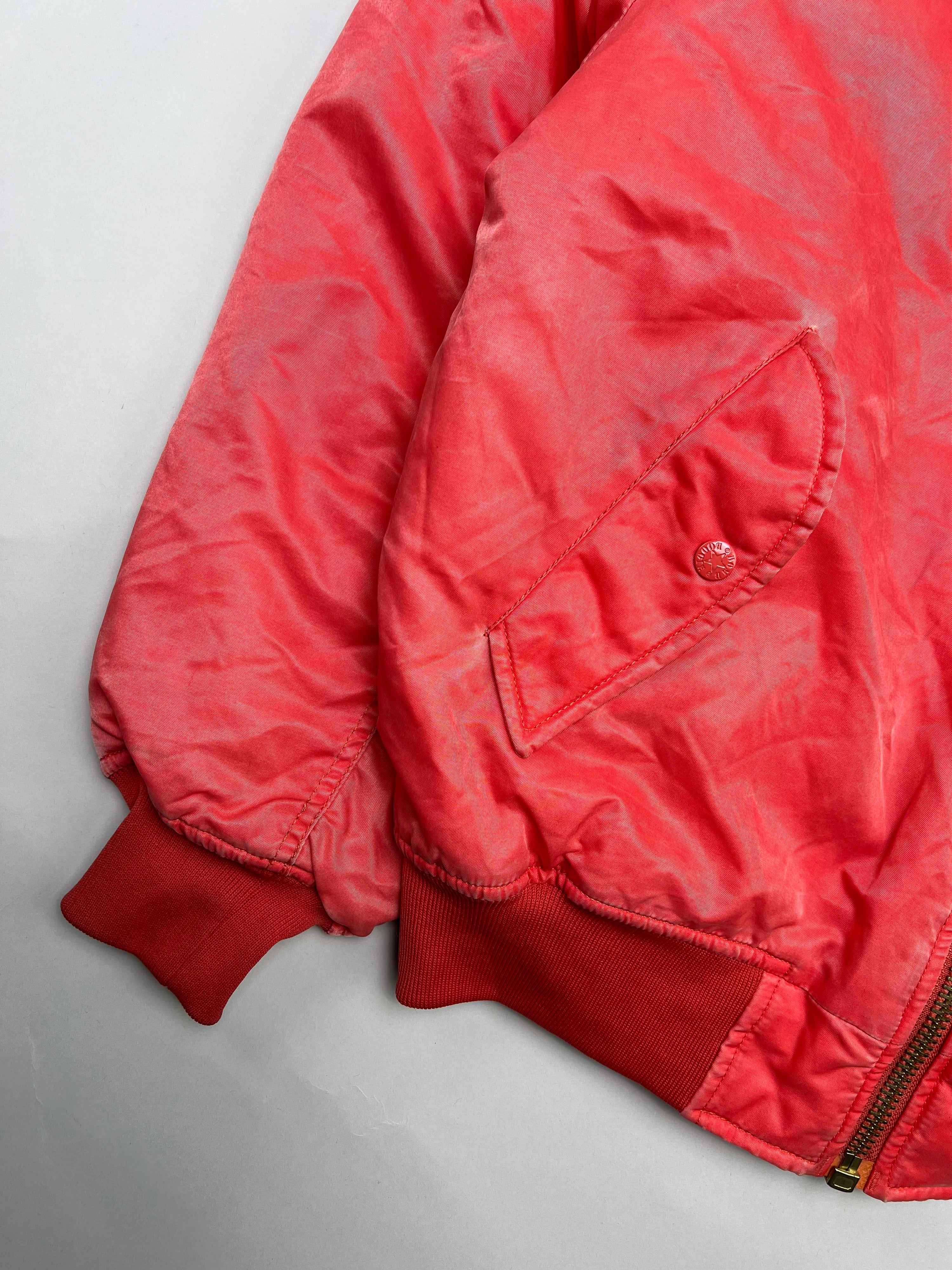 VINTAGE BOMBER MA-1 BOMB BOOGIE JACKET FADED RED - L