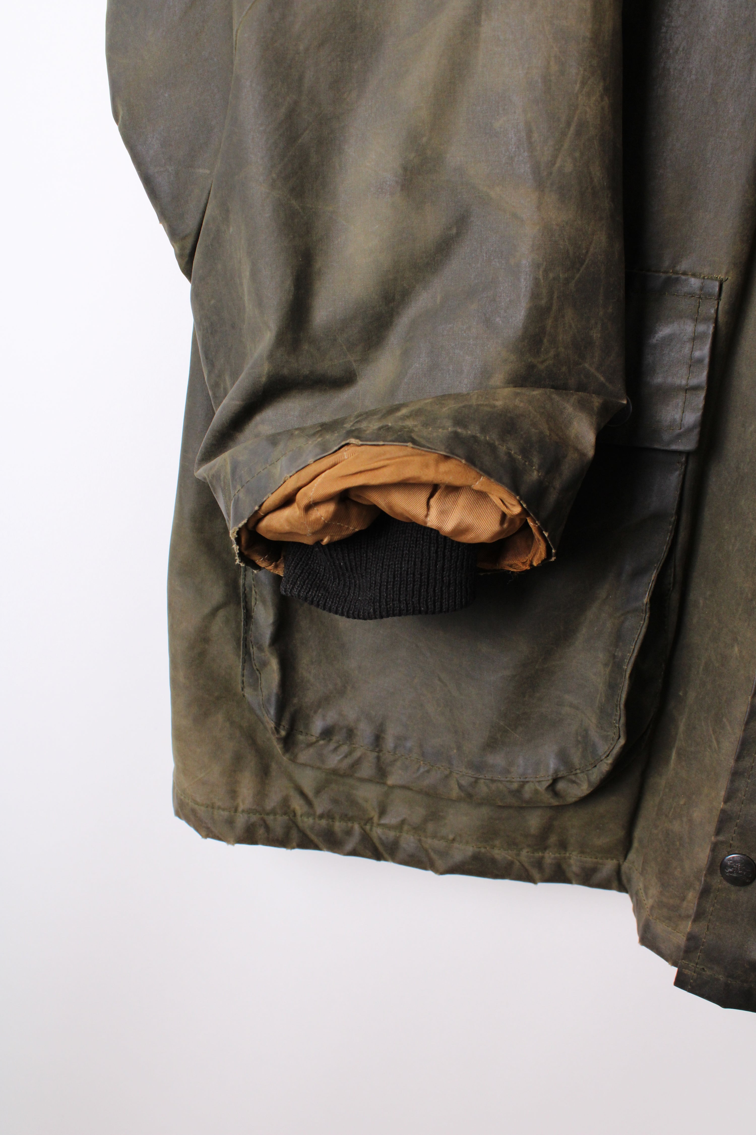 BURBERRY VINTAGE WAXED JACKET GREEN - L