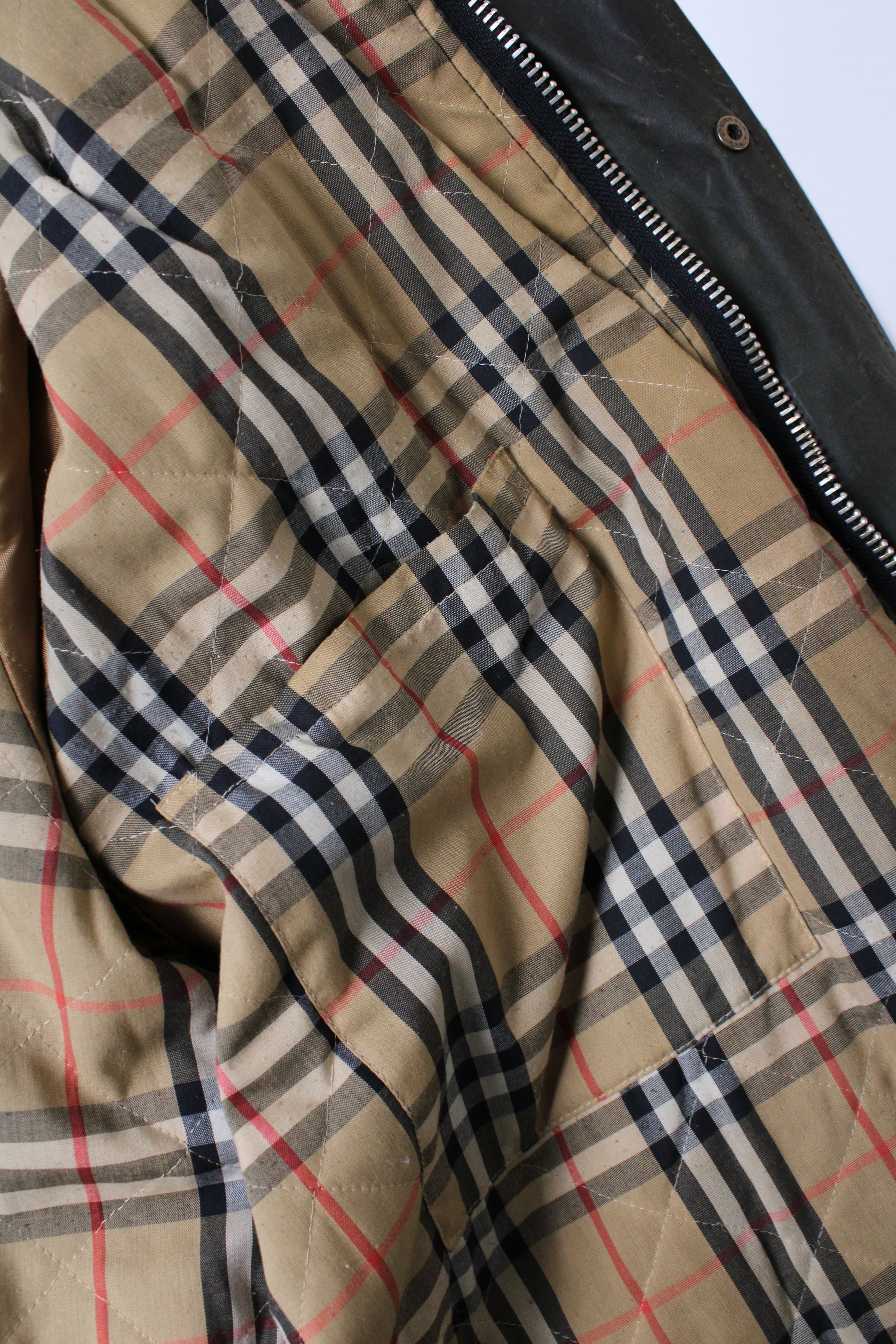 BURBERRY VINTAGE WAXED JACKET GREEN - L