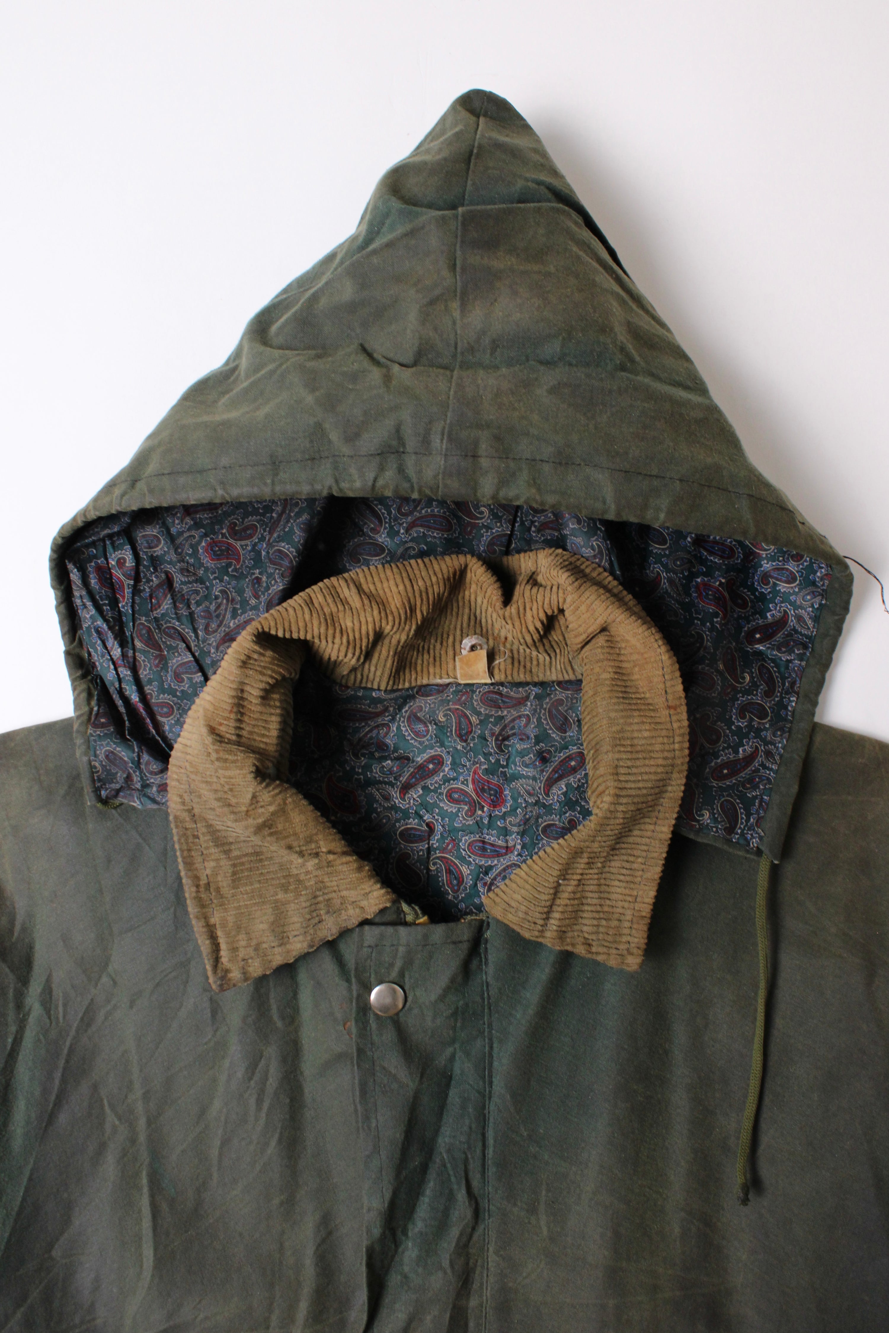 VINTAGE WAXED PARKA HUNTING JACKET GREEN - XS