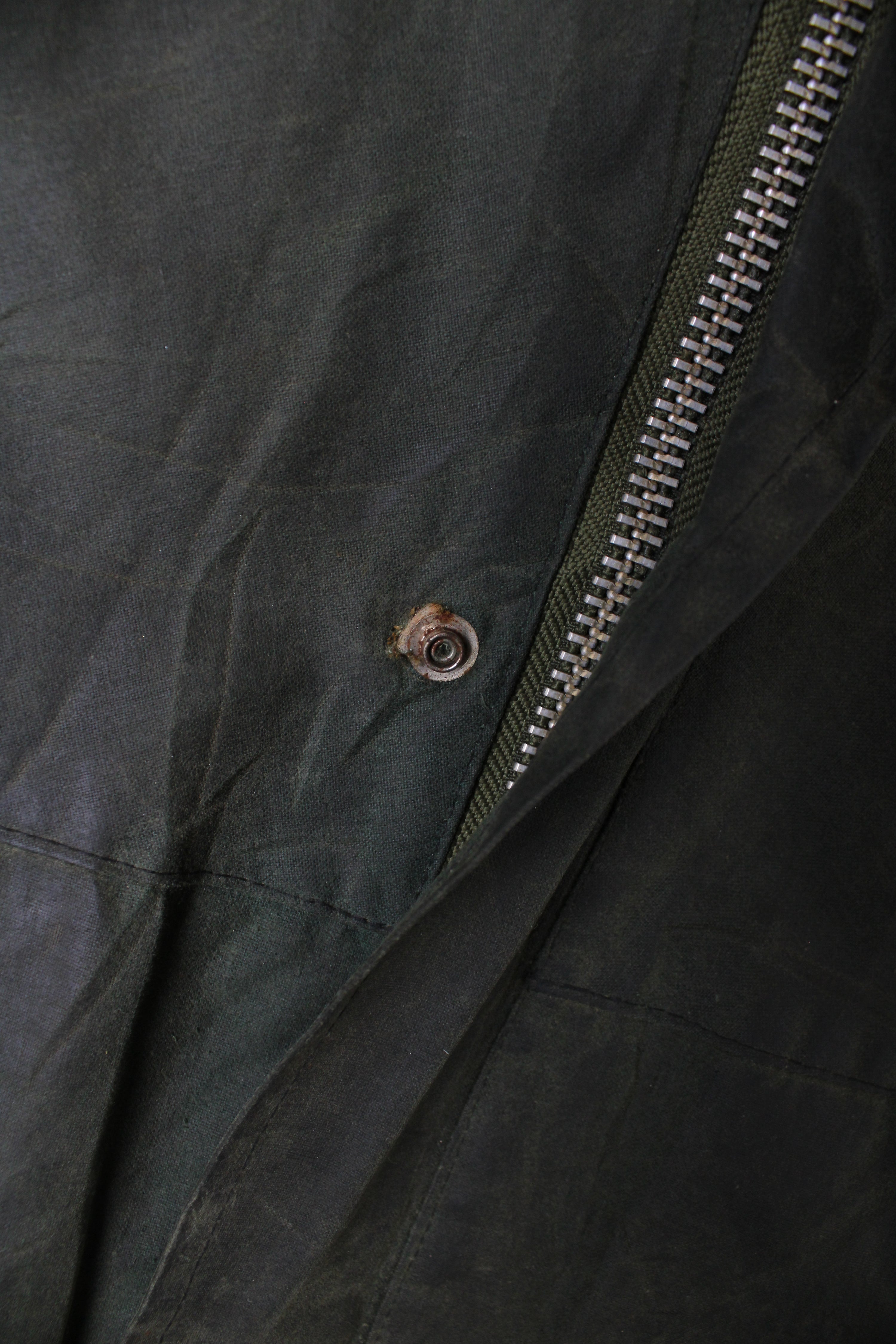 VINTAGE WAXED PARKA HUNTING JACKET GREEN - XS