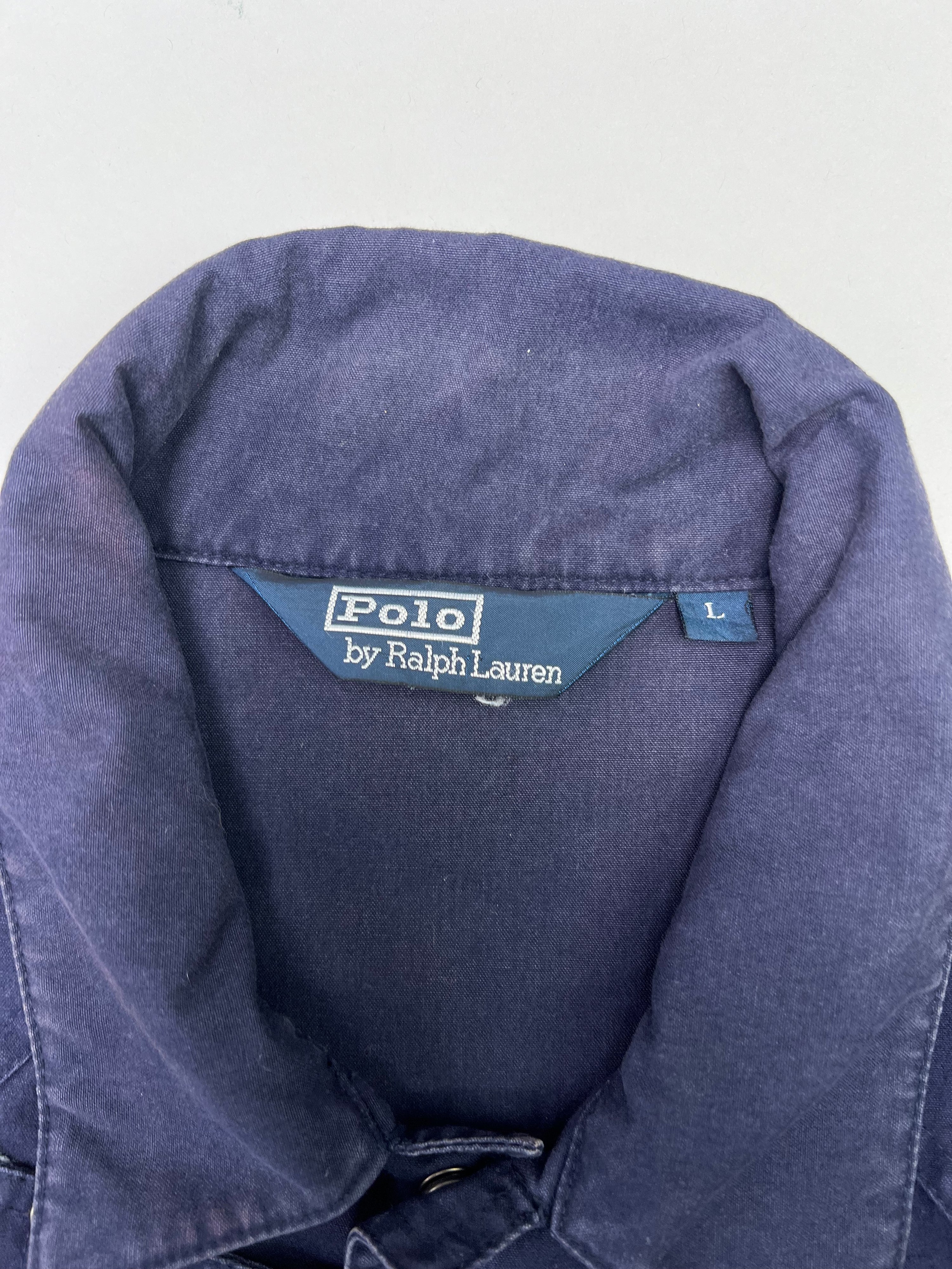 RALPH LAUREN 4 GANCI CANVAS FIREMAN JACKET BLUE - L