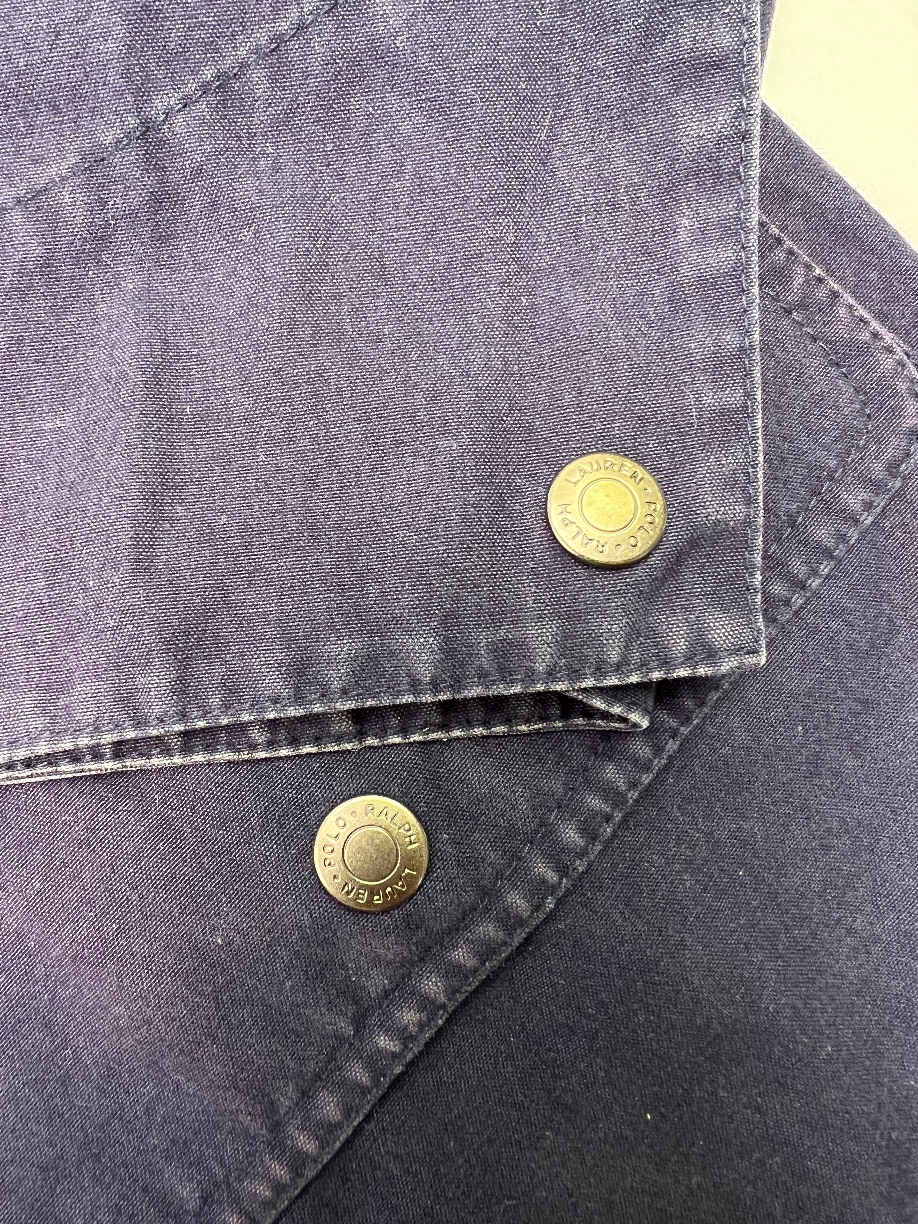 RALPH LAUREN 4 GANCI CANVAS FIREMAN JACKET BLUE - L