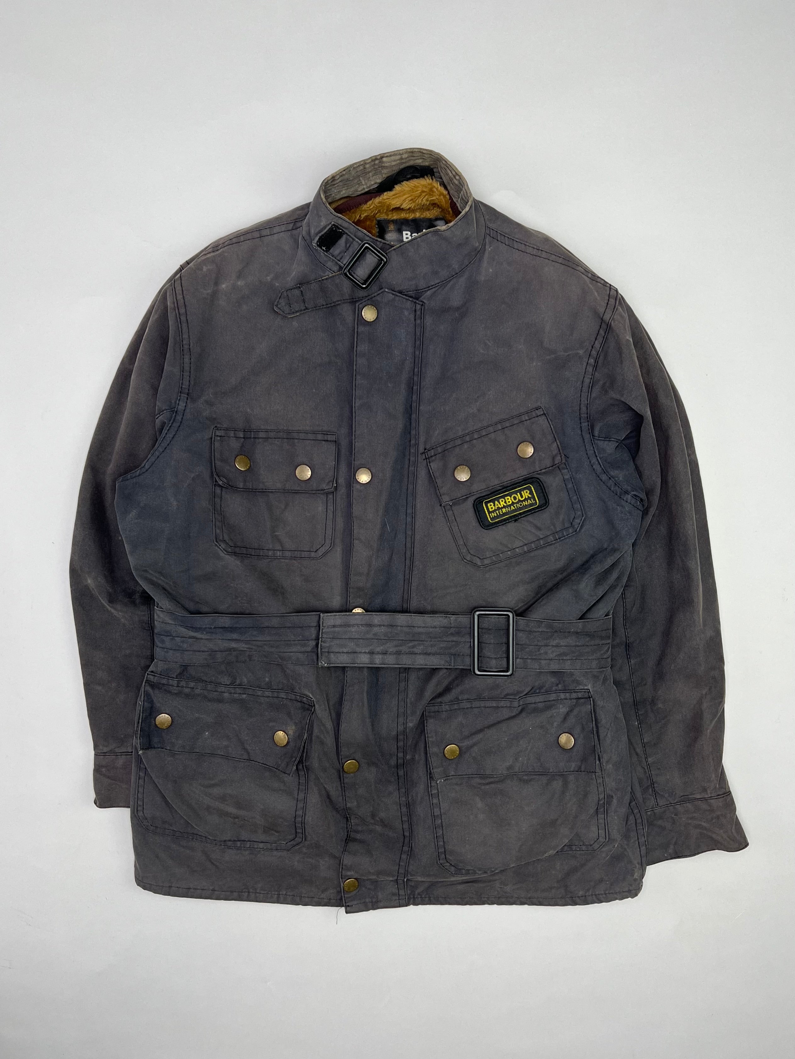 BARBOUR INTERNATIONAL SUIT WAXED MOTORCYCLE JACKET  - XS