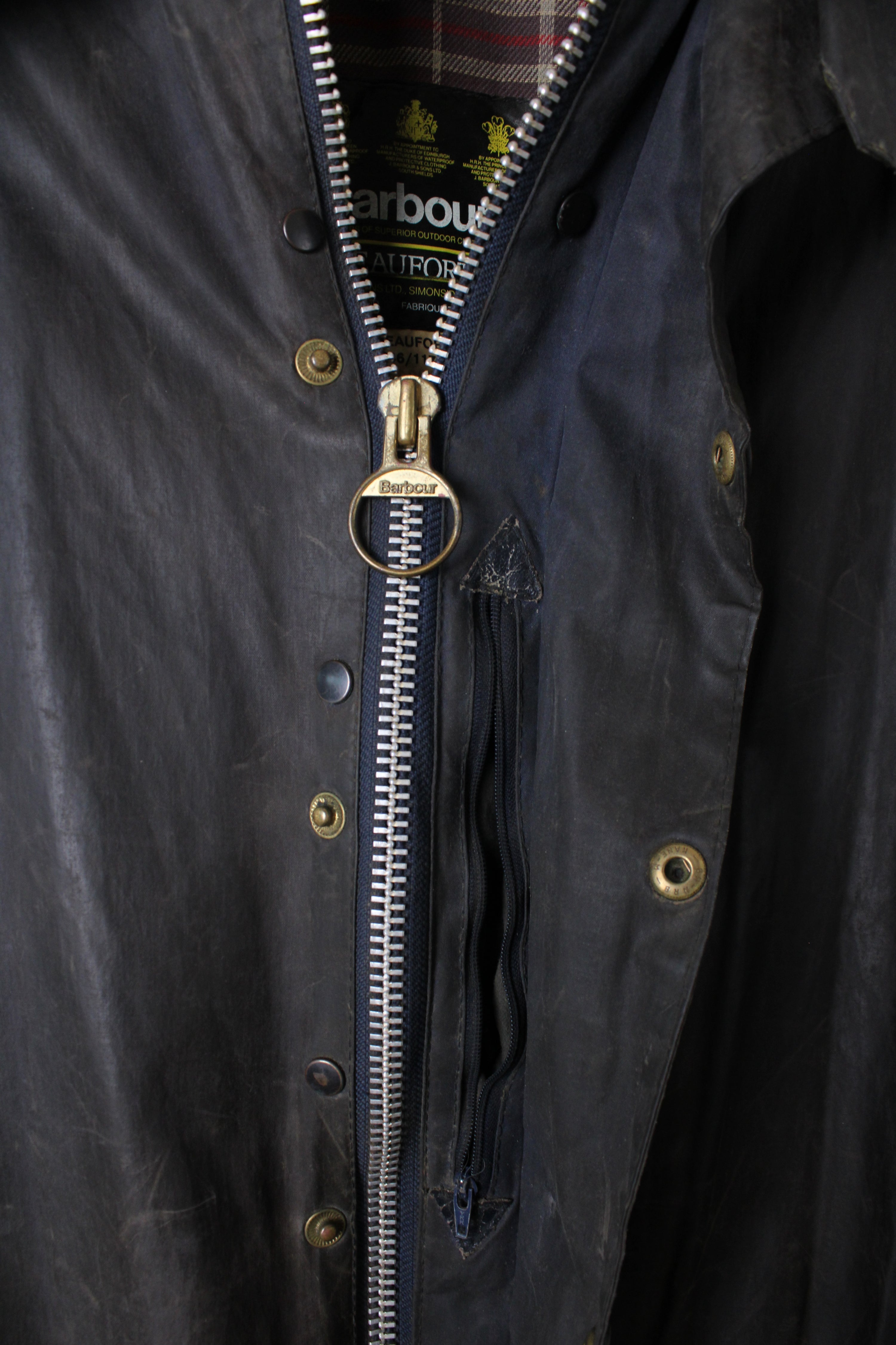 BARBOUR BEAUFORT WAXED JACKET BLUE - L/XL