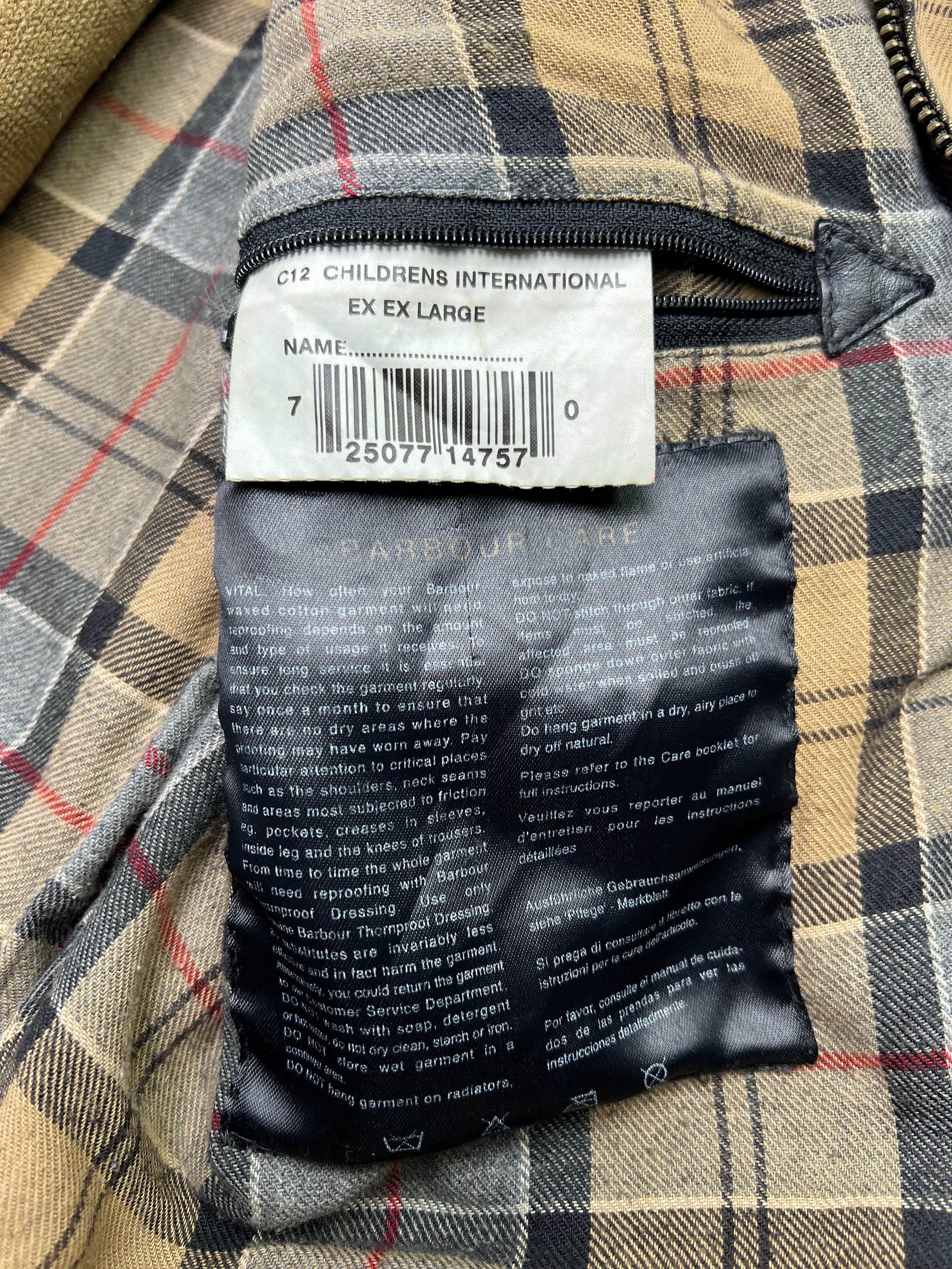 BARBOUR INTERNATIONAL SUIT WAXED MOTORCYCLE JACKET  - XS