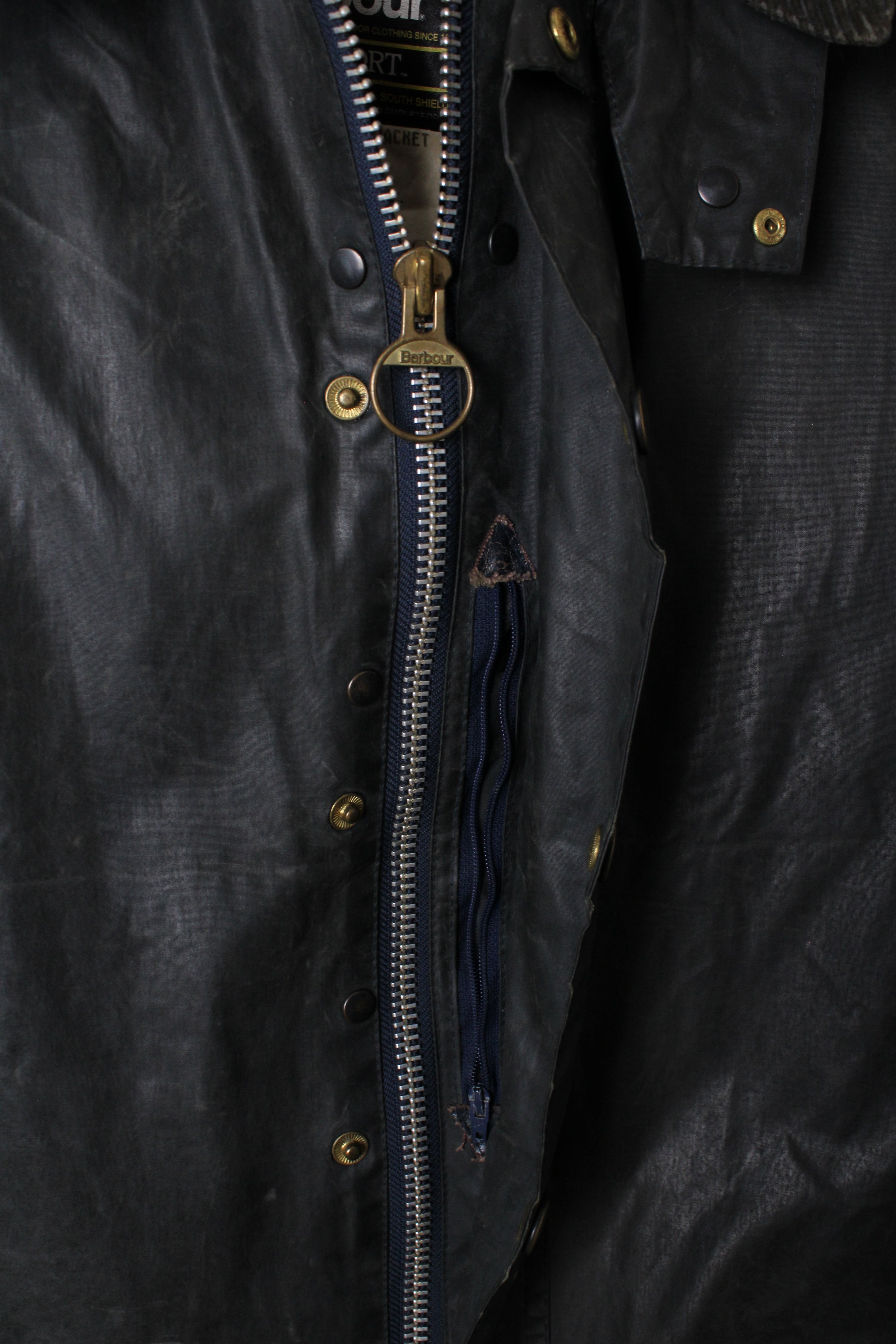 BARBOUR BEAUFORT WAXED JACKET BLUE - M/L