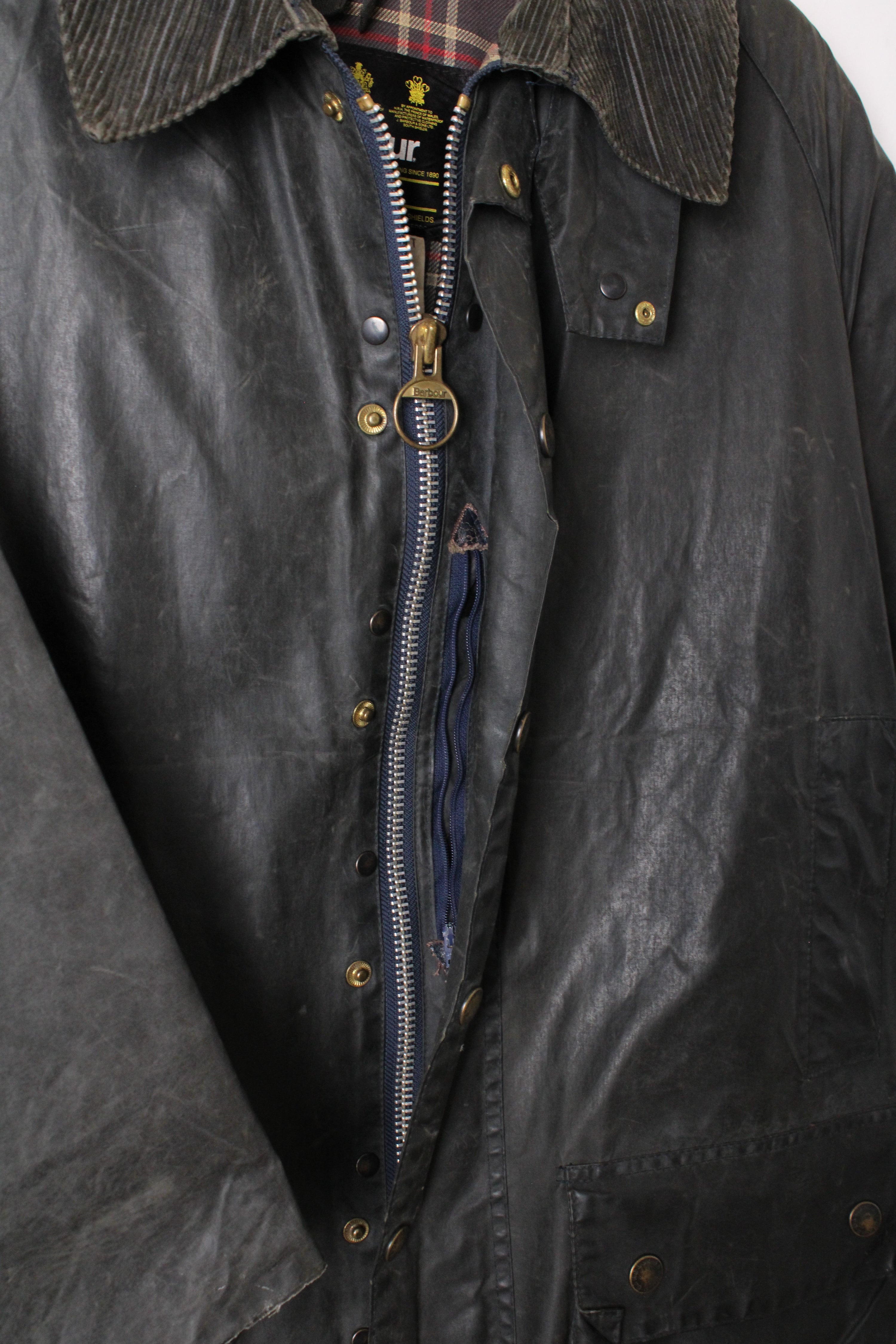 BARBOUR BEAUFORT WAXED JACKET BLUE - M/L