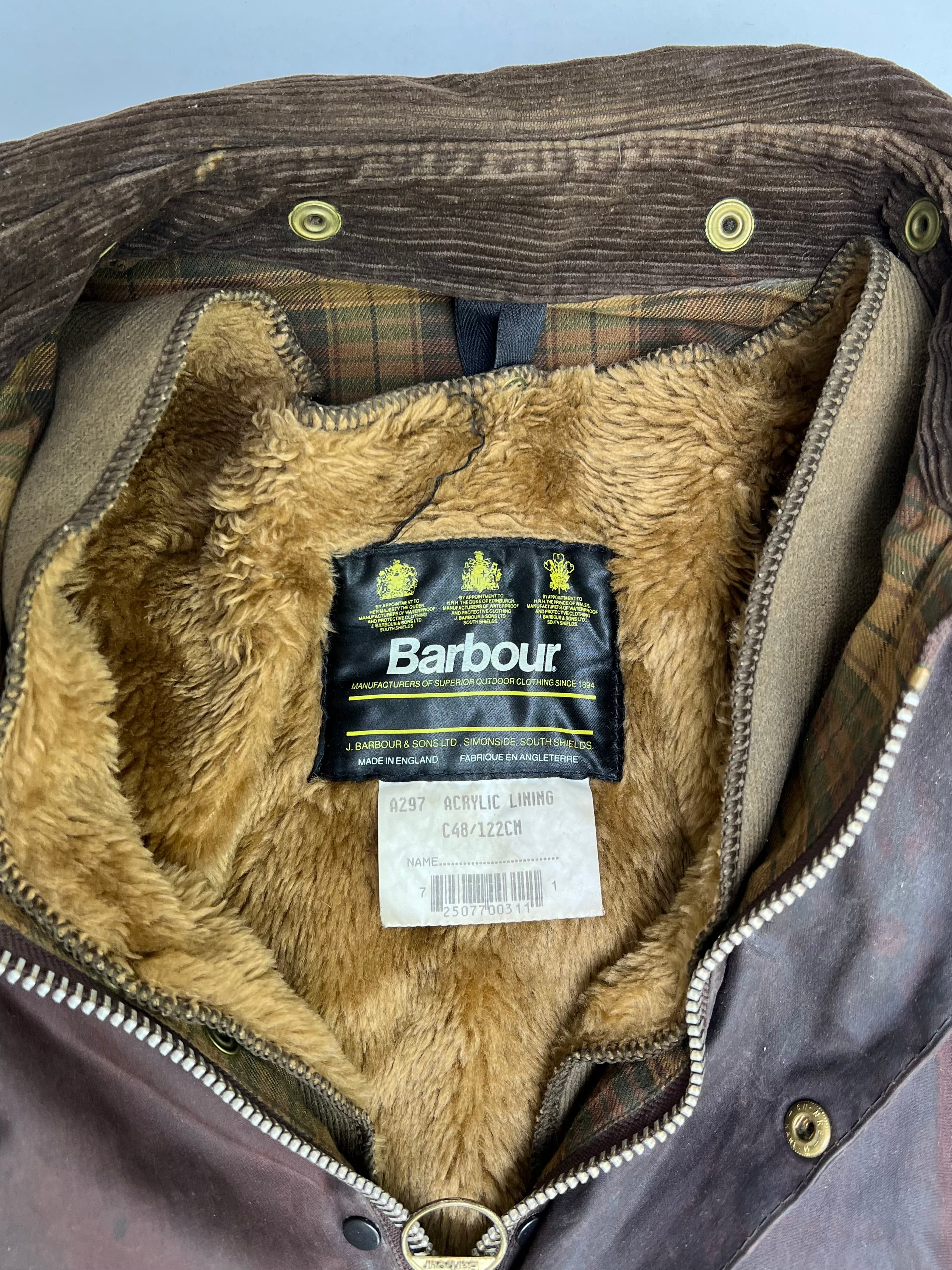 BARBOUR BEDALE WAXED JACKET RUSTIC BROWN - XL/XXL