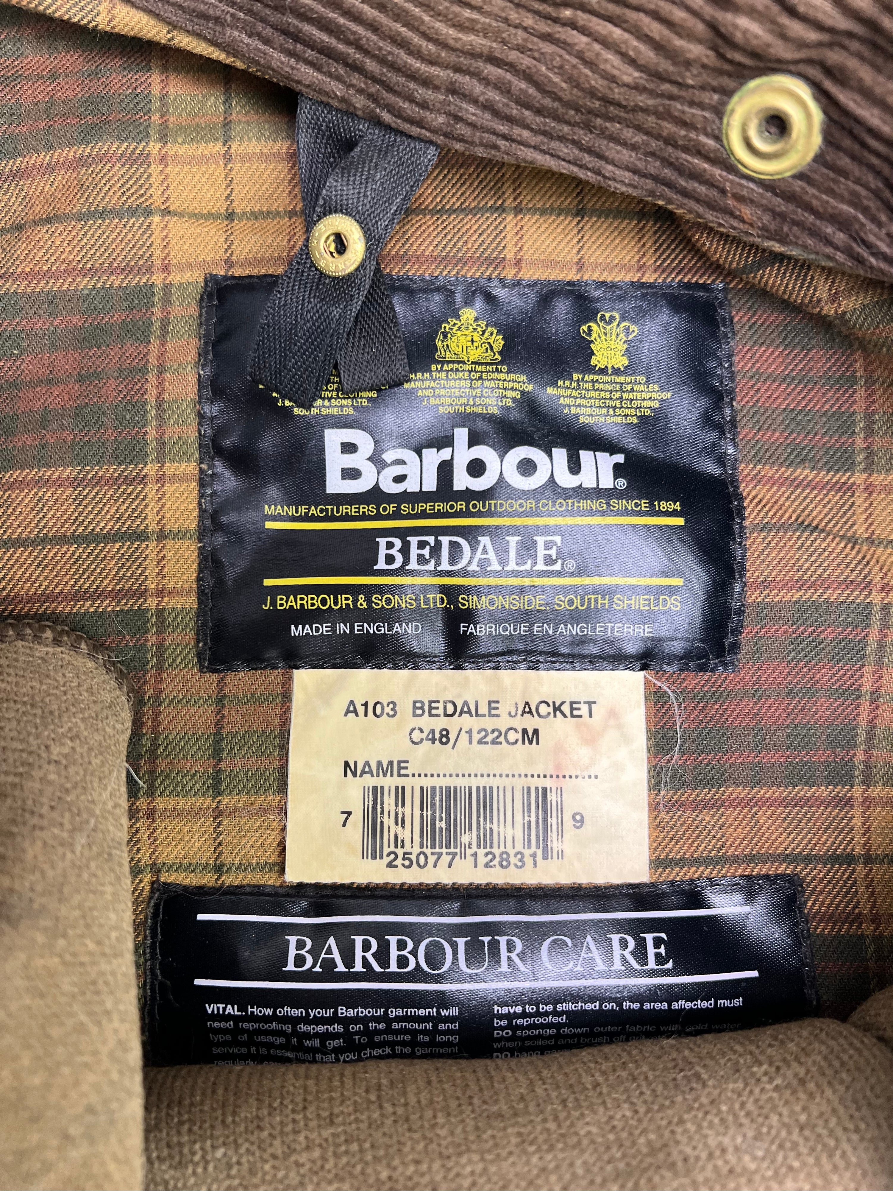BARBOUR BEDALE WAXED JACKET RUSTIC BROWN - XL/XXL